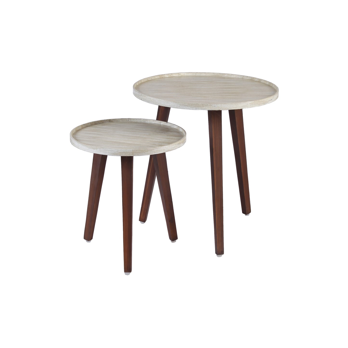 A Tiny Mistake Metallic Chevron Wooden Nesting Tables (Set of 2), Living Room Decor
