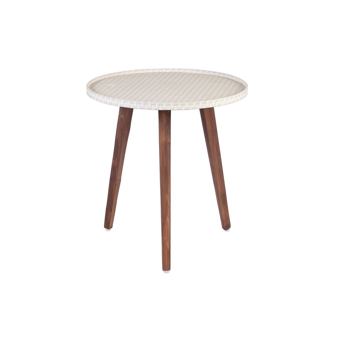 A Tiny Mistake Herringbone Beige Wooden Nesting Tables (Set of 2), Living Room Decor