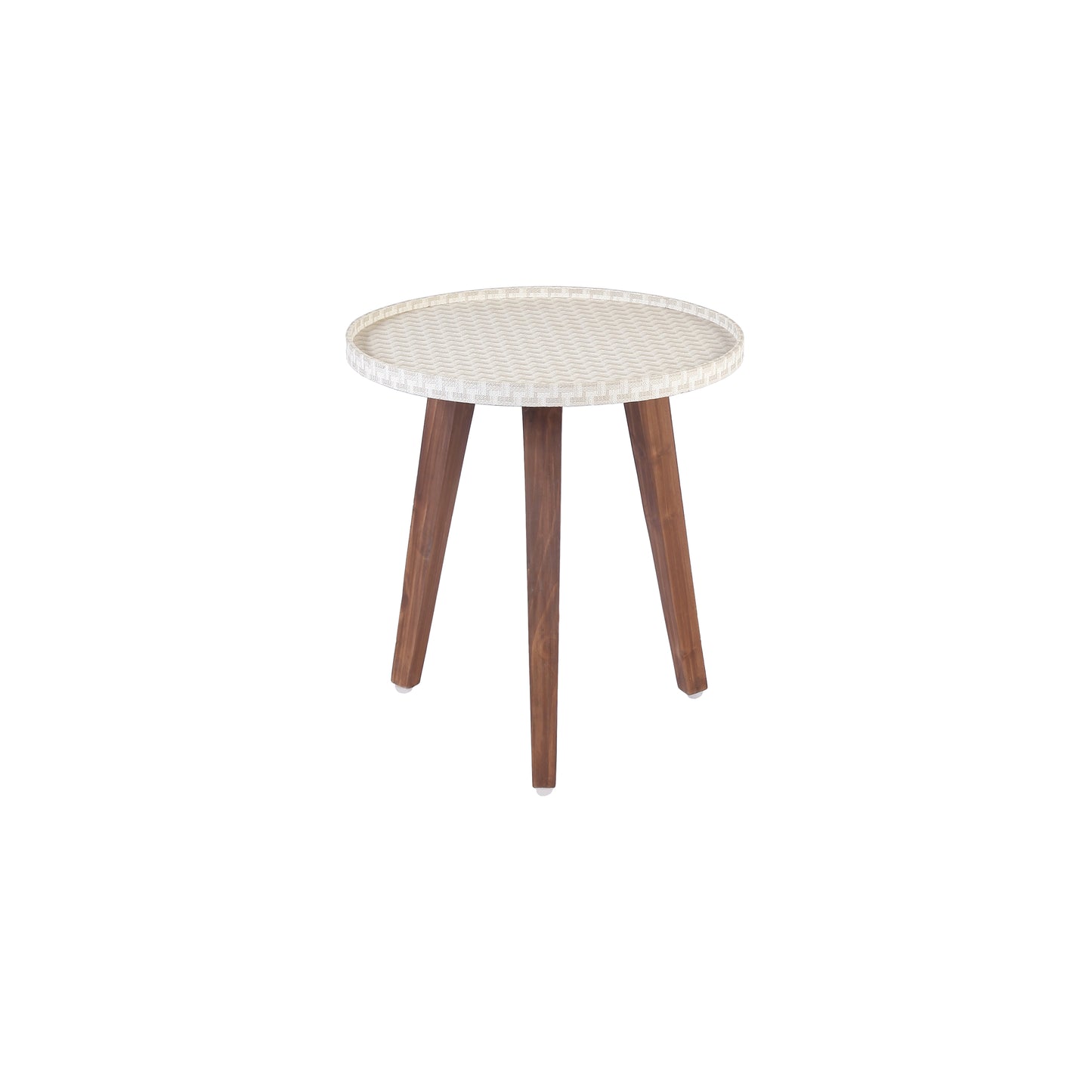 A Tiny Mistake Herringbone Beige Wooden Nesting Tables (Set of 2), Living Room Decor