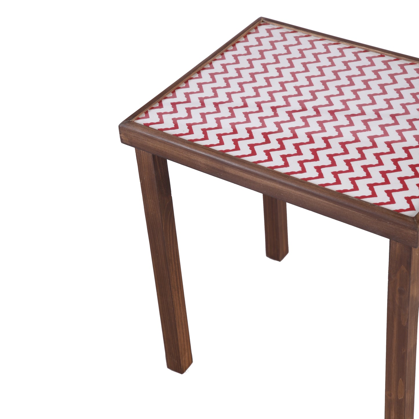 A Tiny Mistake Chevron Red Rectangle Nesting Tables (Set of Two)