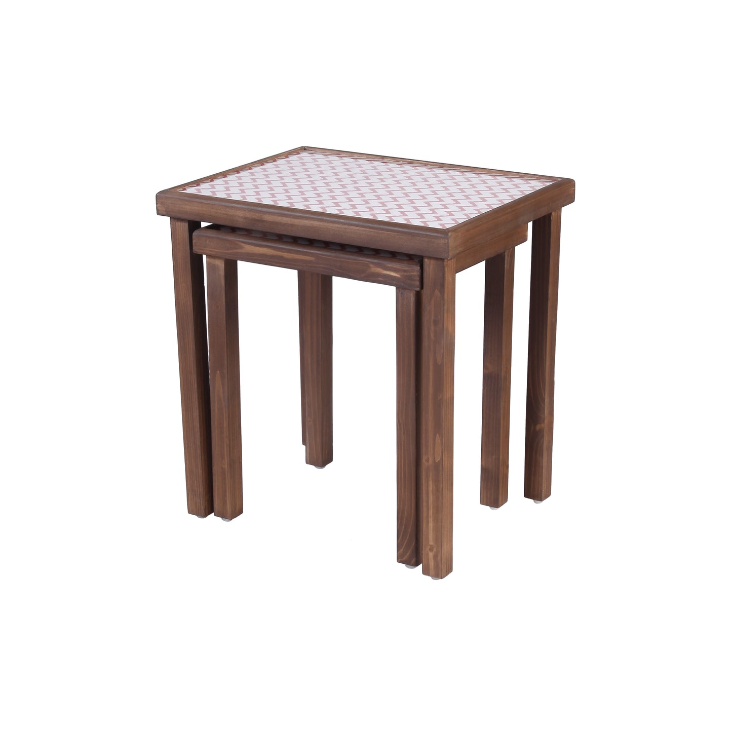 A Tiny Mistake Chevron Red Rectangle Nesting Tables (Set of Two)