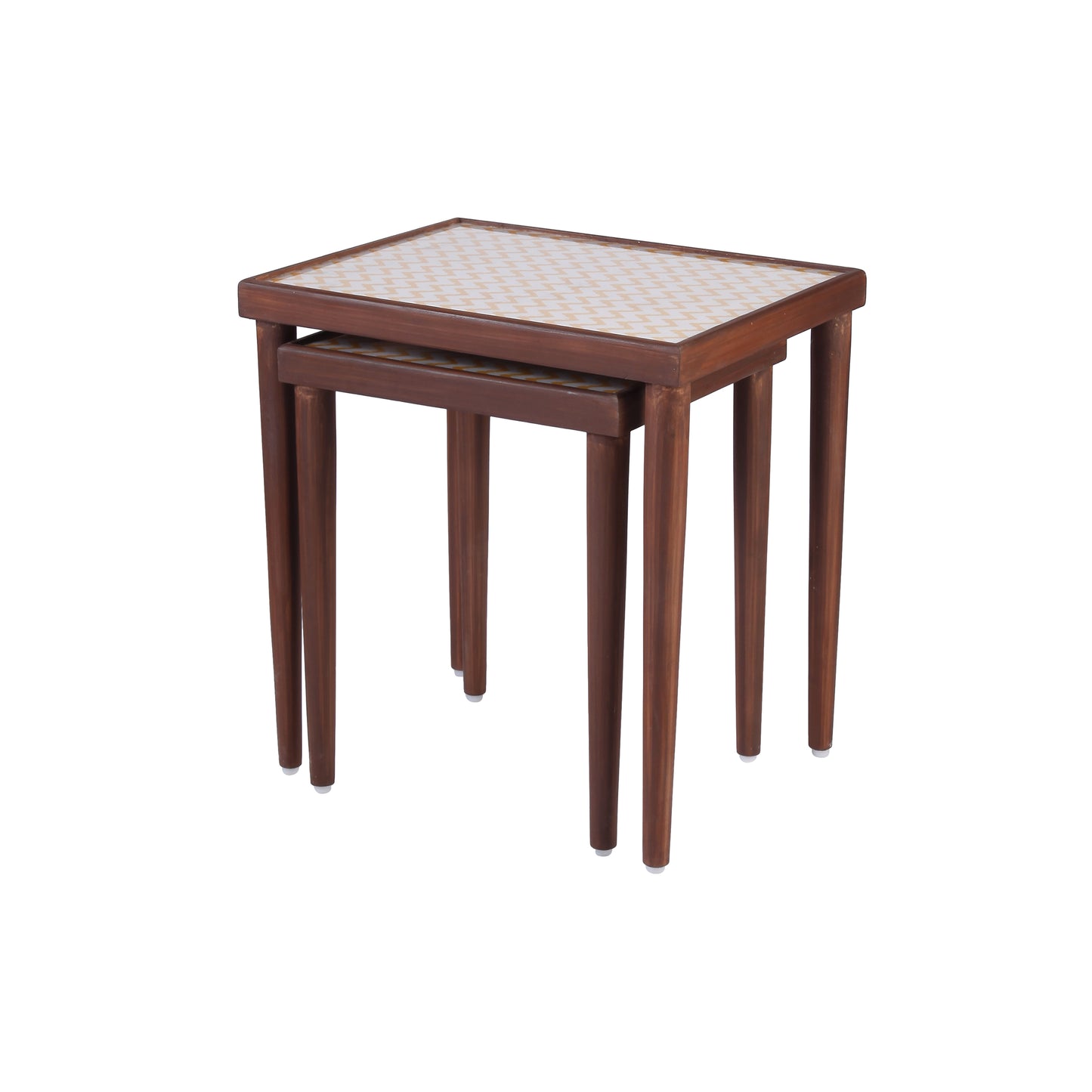 A Tiny Mistake Chevron Yellow Rectangle Nesting Tables (Set of Two)