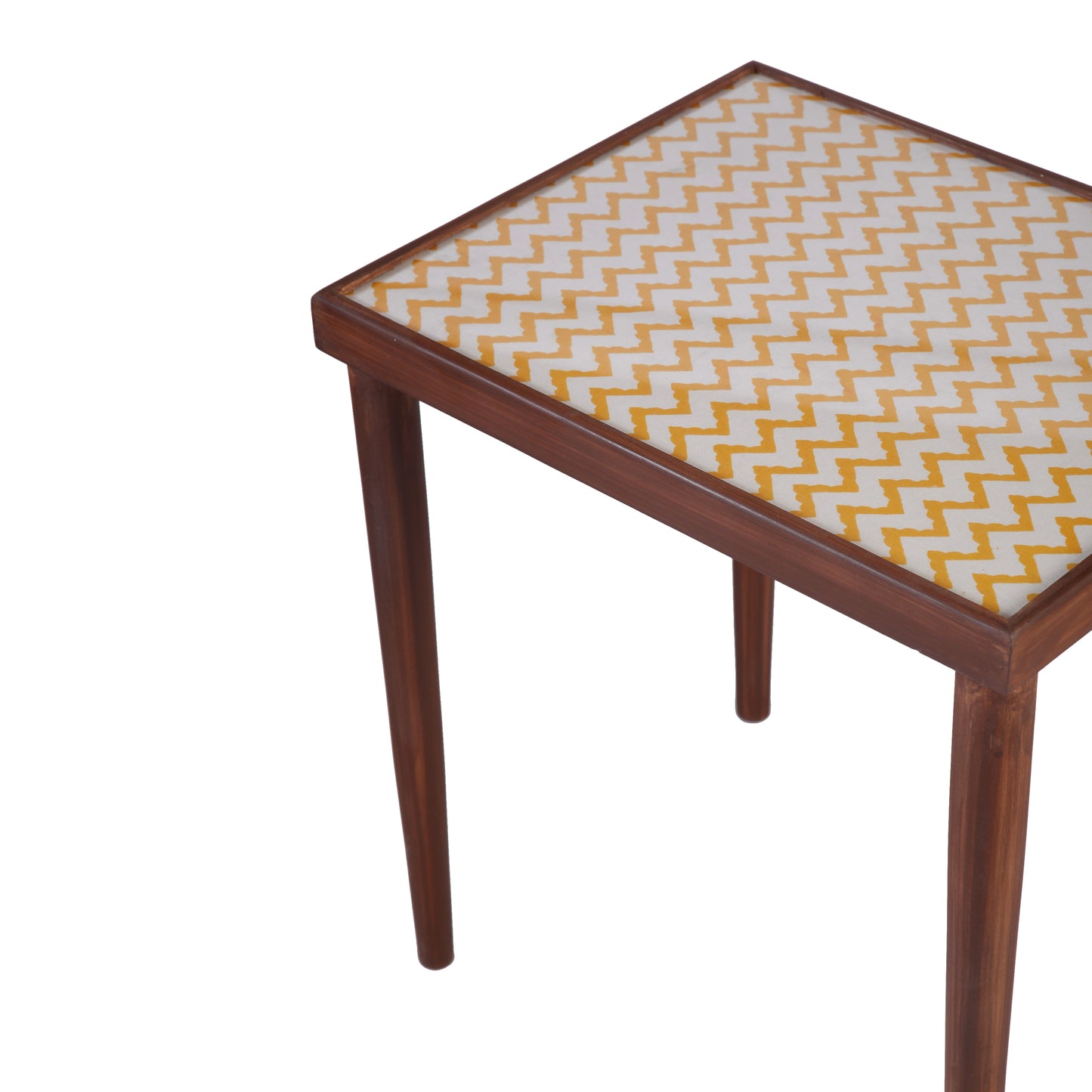 A Tiny Mistake Chevron Yellow Rectangle Nesting Tables (Set of Two)
