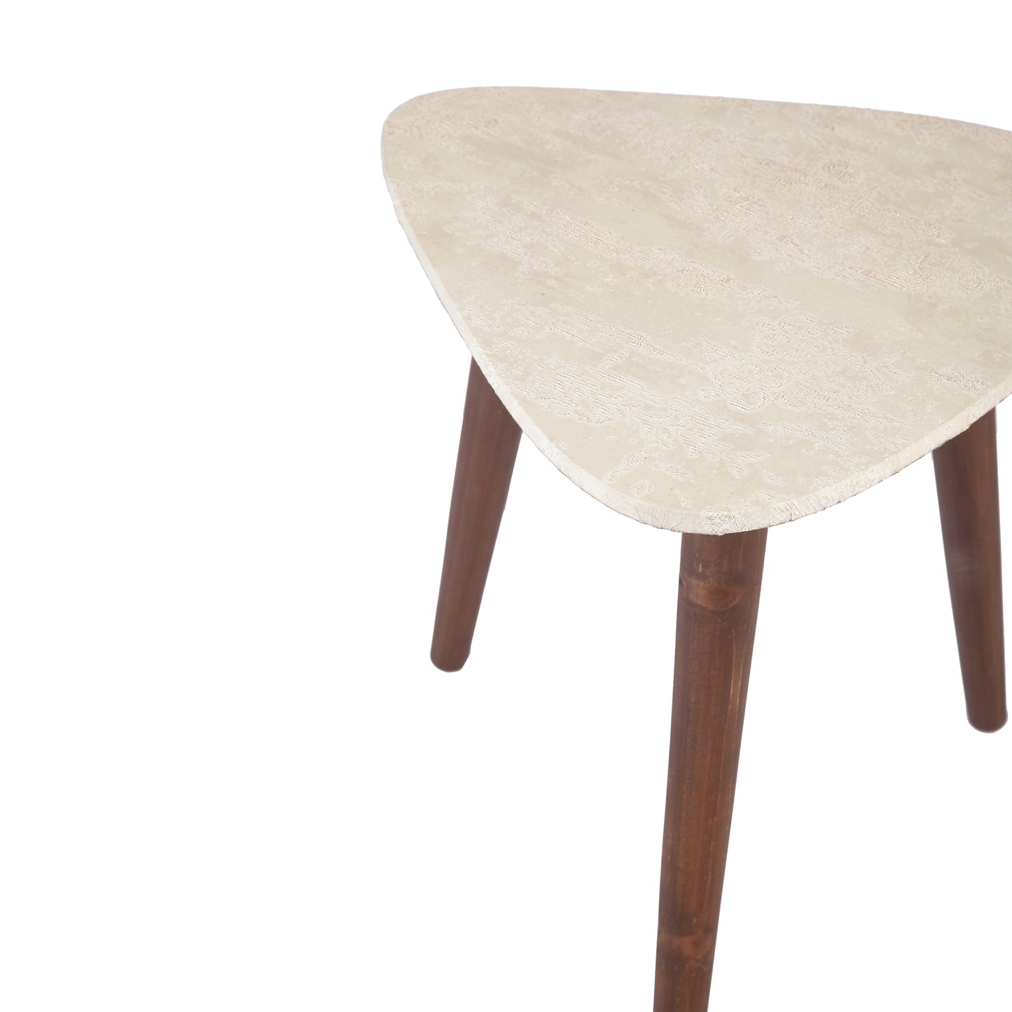 A Tiny Mistake Elegant White Motifs Trinity Side Table, End Table (Set of 2)