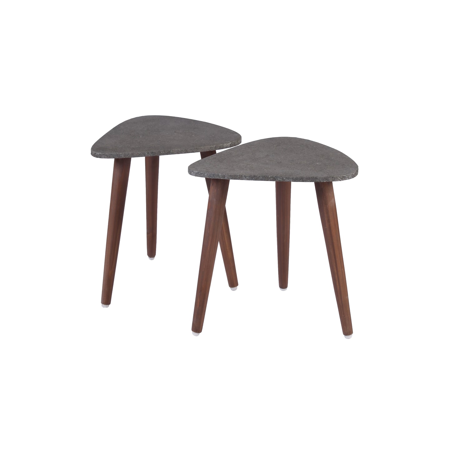 A TIny Mistake Metallic Charcoal Trinity Side Table, End Table (Set of 2)