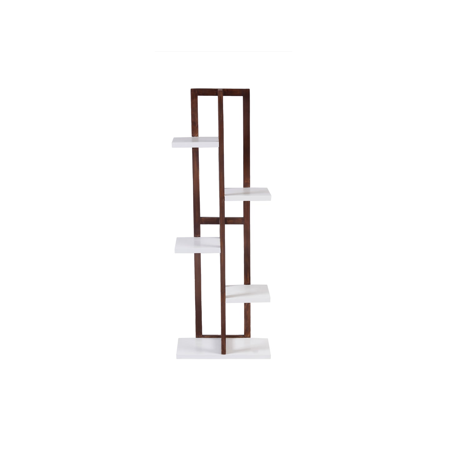 A Tiny Mistake All Purpose Five Tier Stand (One Piece) (For Planters, Ornaments and Accessories) (Dark Stand with White Planks)