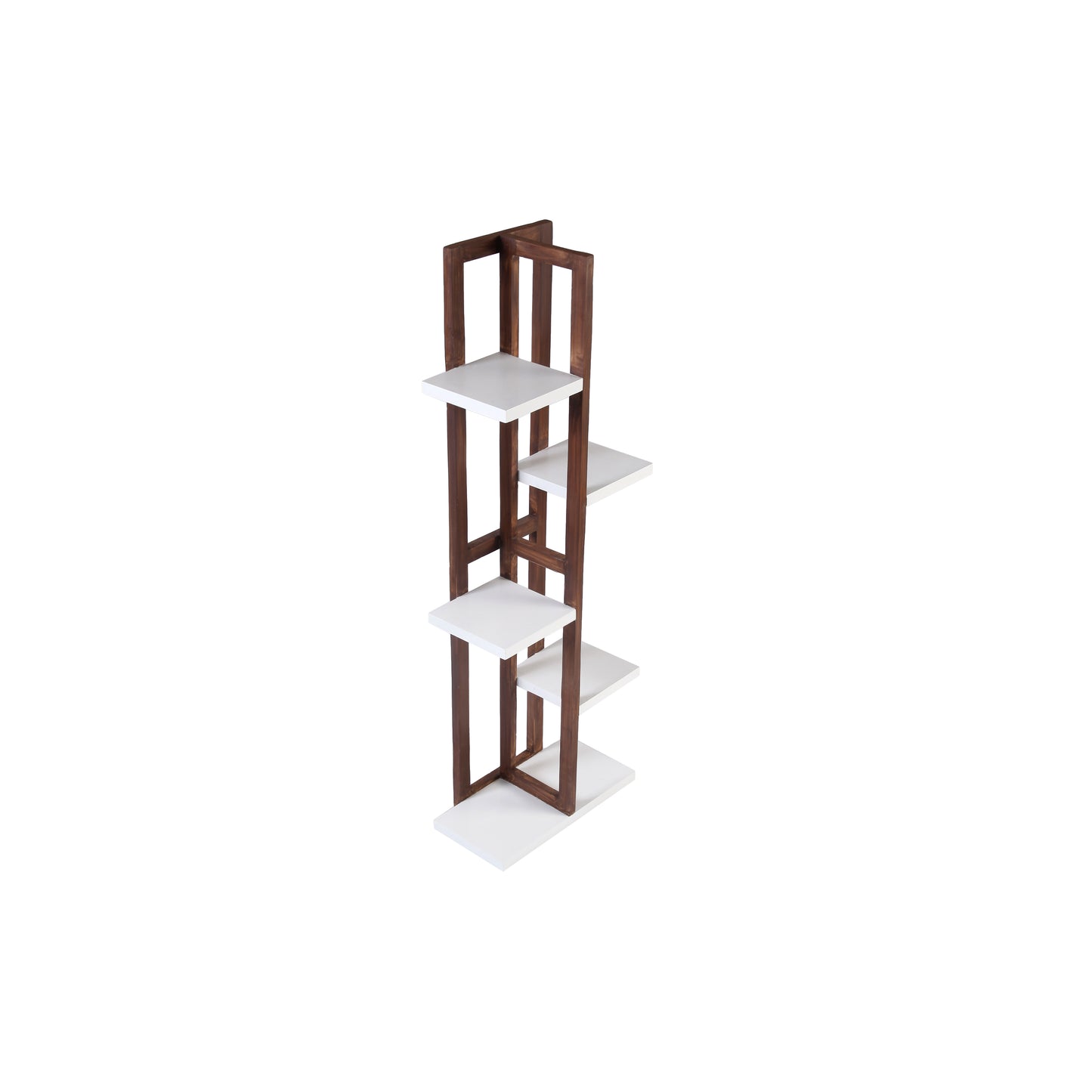A Tiny Mistake All Purpose Five Tier Stand (One Piece) (For Planters, Ornaments and Accessories) (Dark Stand with White Planks)