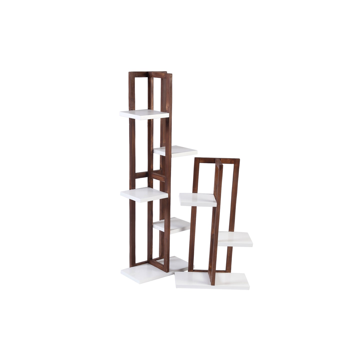 A Tiny Mistake All Purpose Three Tier Stand (One Piece) (For Planters, Ornaments and Accessories) (Dark Stand with White Planks)