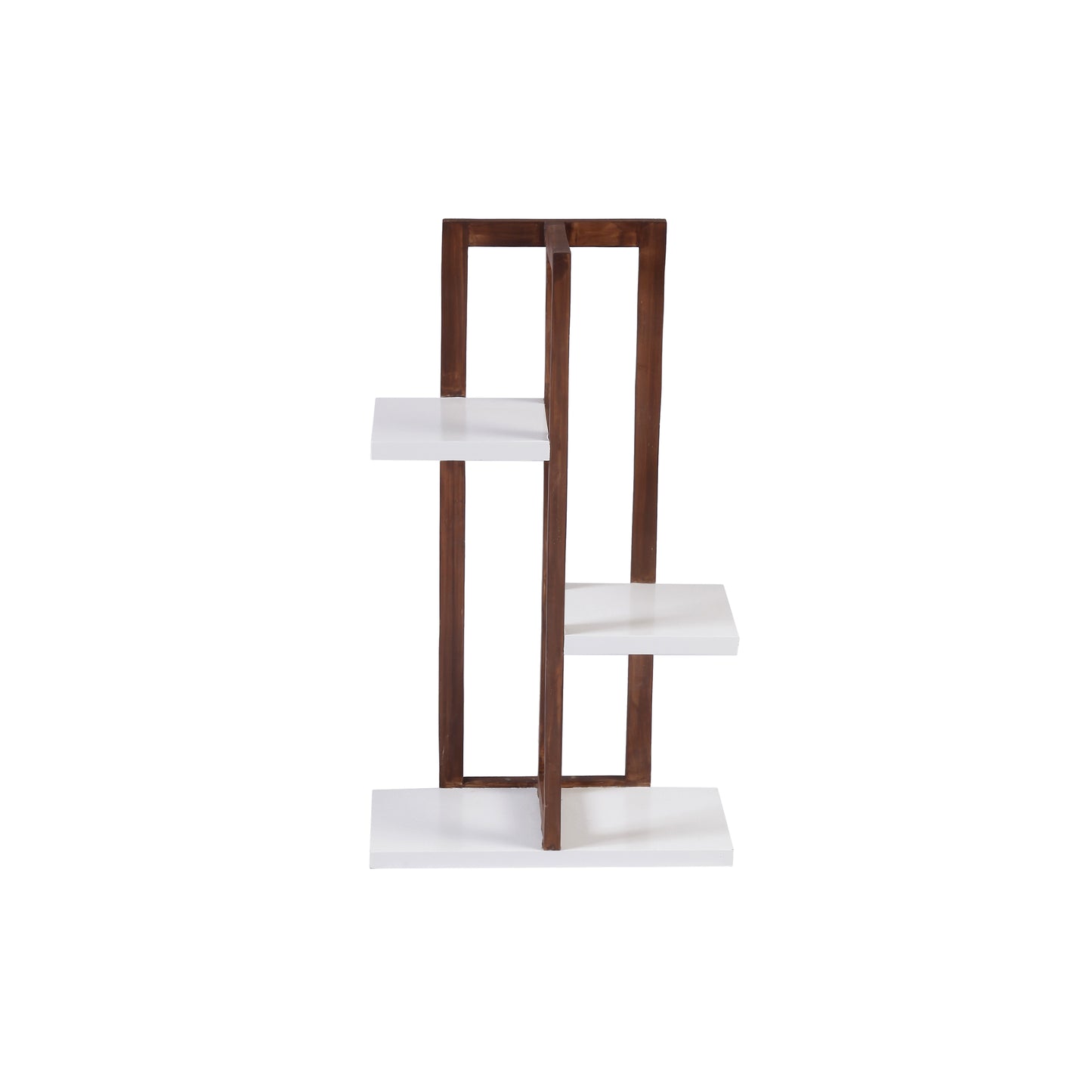 A Tiny Mistake All Purpose Three Tier Stand (One Piece) (For Planters, Ornaments and Accessories) (Dark Stand with White Planks)