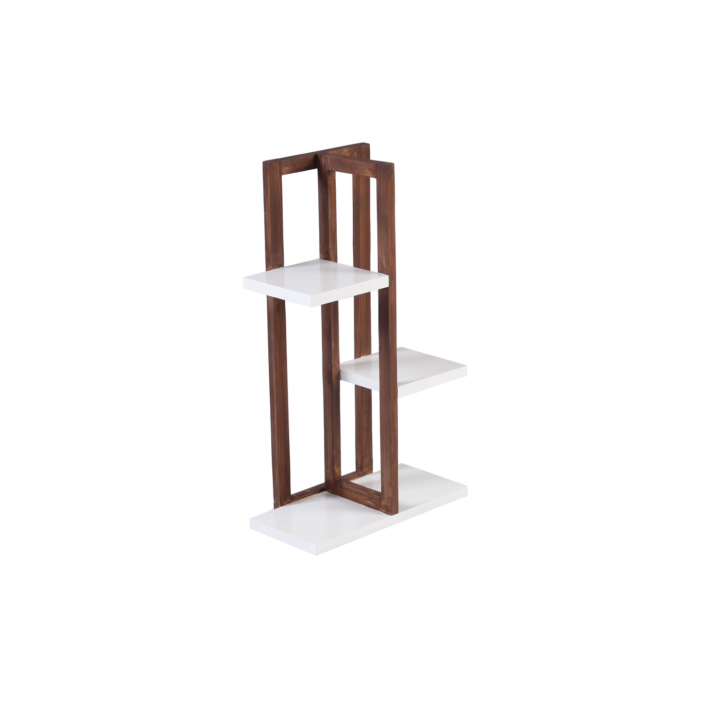 A Tiny Mistake All Purpose Three Tier Stand (One Piece) (For Planters, Ornaments and Accessories) (Dark Stand with White Planks)