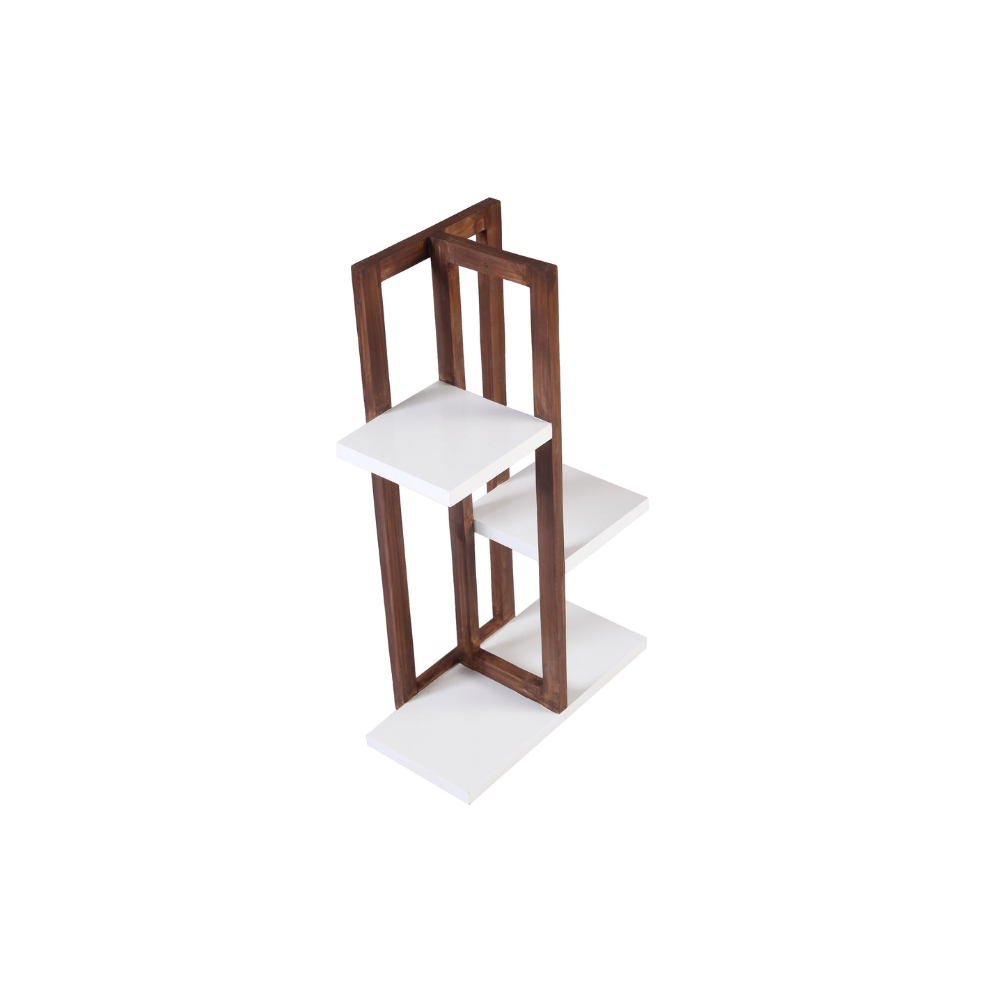 A Tiny Mistake All Purpose Three Tier Stand (One Piece) (For Planters, Ornaments and Accessories) (Dark Stand with White Planks)