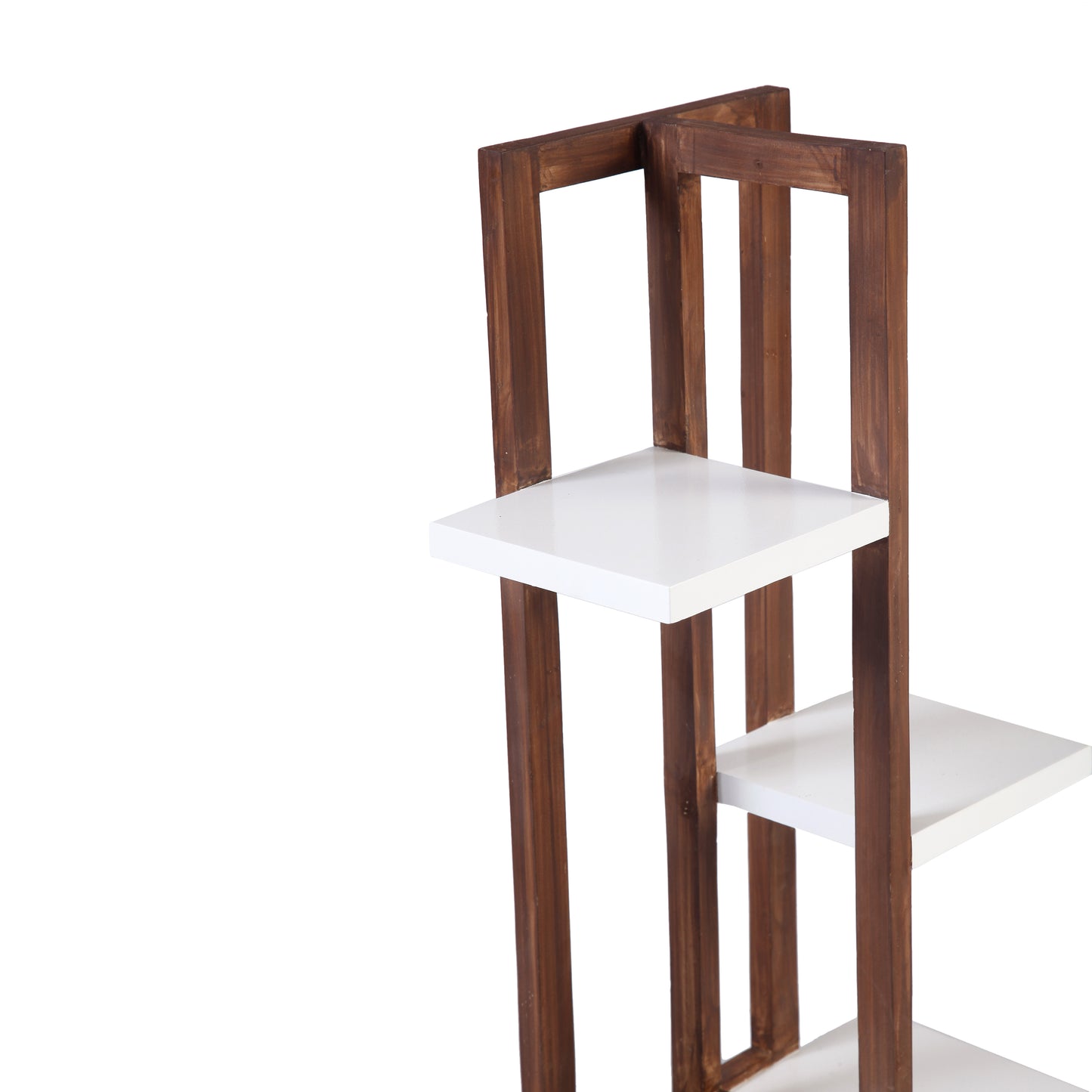 A Tiny Mistake All Purpose Three Tier Stand (One Piece) (For Planters, Ornaments and Accessories) (Dark Stand with White Planks)