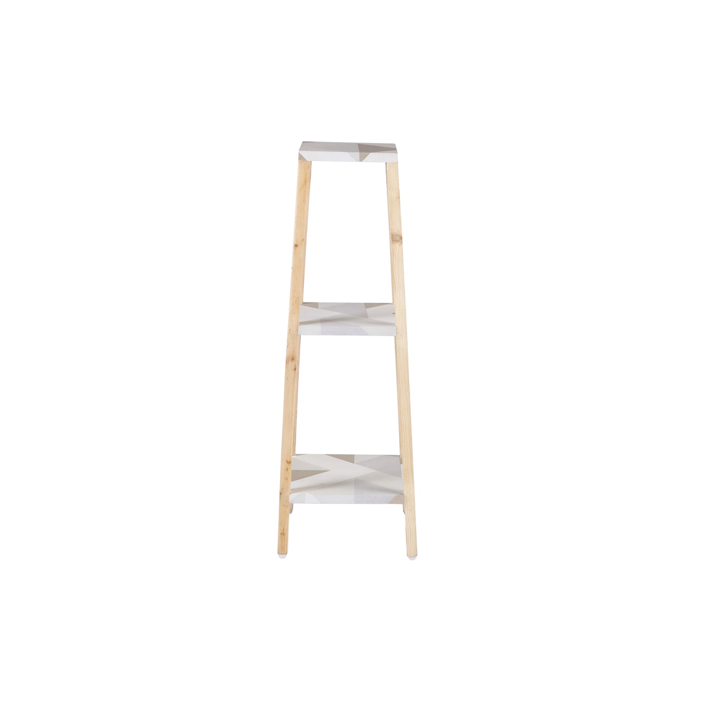 A Tiny Mistake Square Four Legged Tapering Three Tier Decorative Stand (Three Tiers) (Geometric Base with Light Legs)
