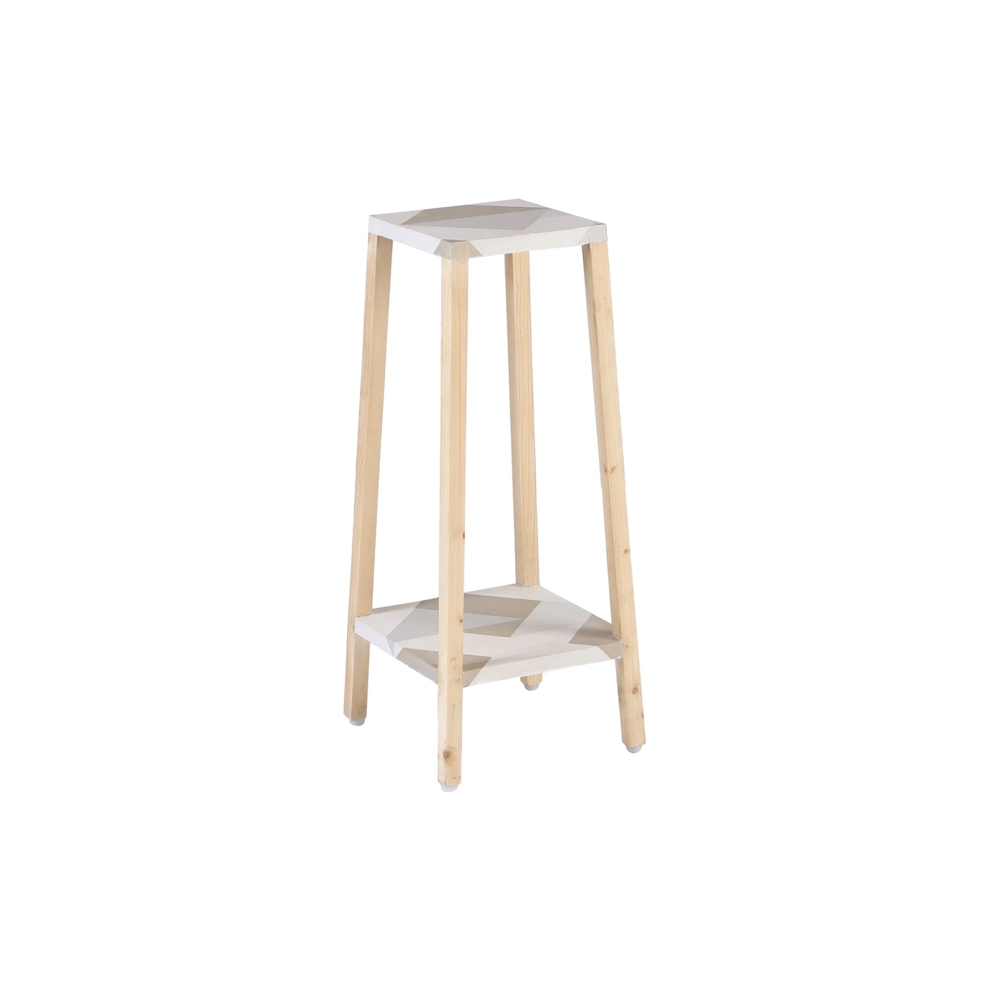 A Tiny Mistake Square Four Legged Tapering Two Tier Decorative Stand Two Tiers) (Geometric Base with Light Legs)