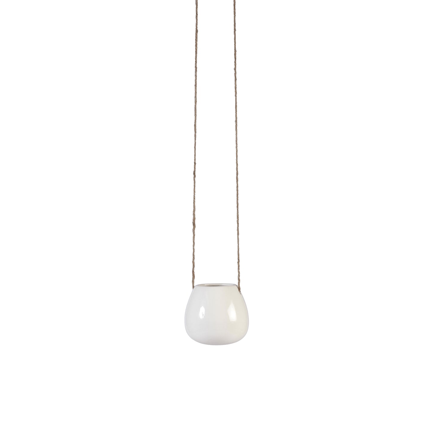A Tiny Mistake Hanging White Ceramic Planter with Jute Rope (One Piece)