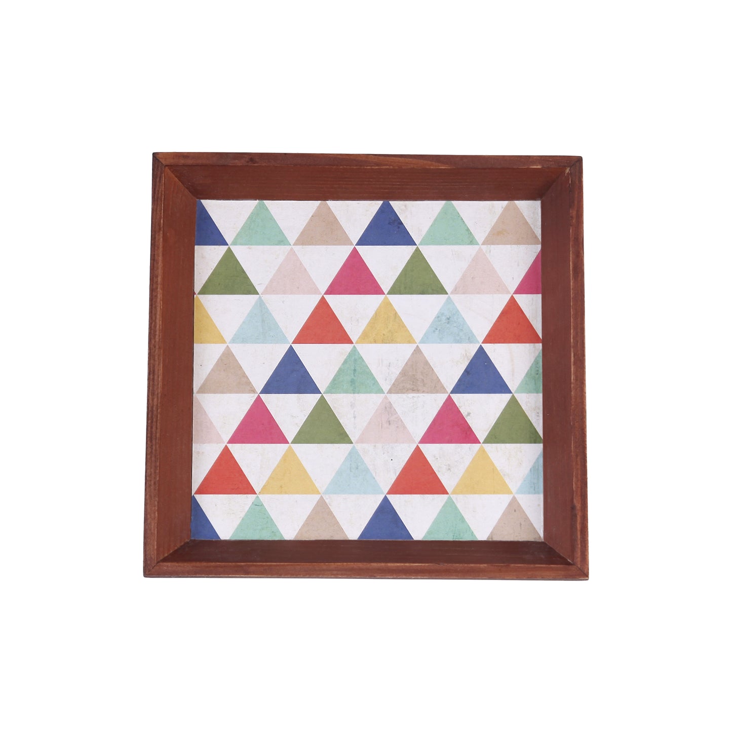 A Tiny Mistake Rubic Small Square Wooden Serving Tray, 18 x 18 x 2 cm
