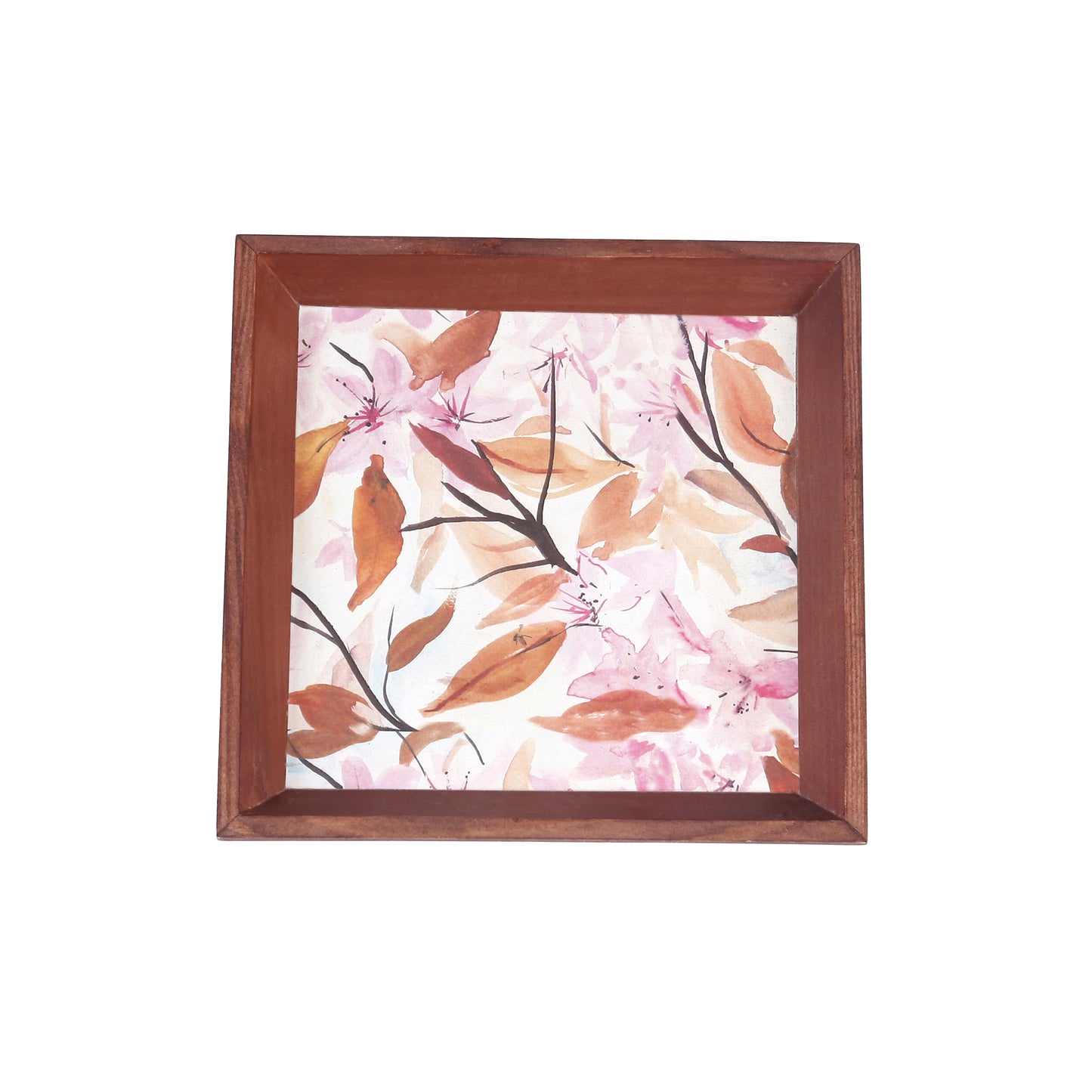 A Tiny Mistake Lily of the Valley Small Square Wooden Serving Tray, 18 x 18 x 2 cm