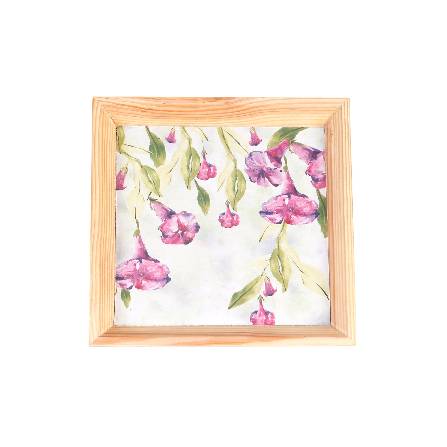 A Tiny Mistake Morning Glory Small Square Wooden Serving Tray, 18 x 18 x 2 cm