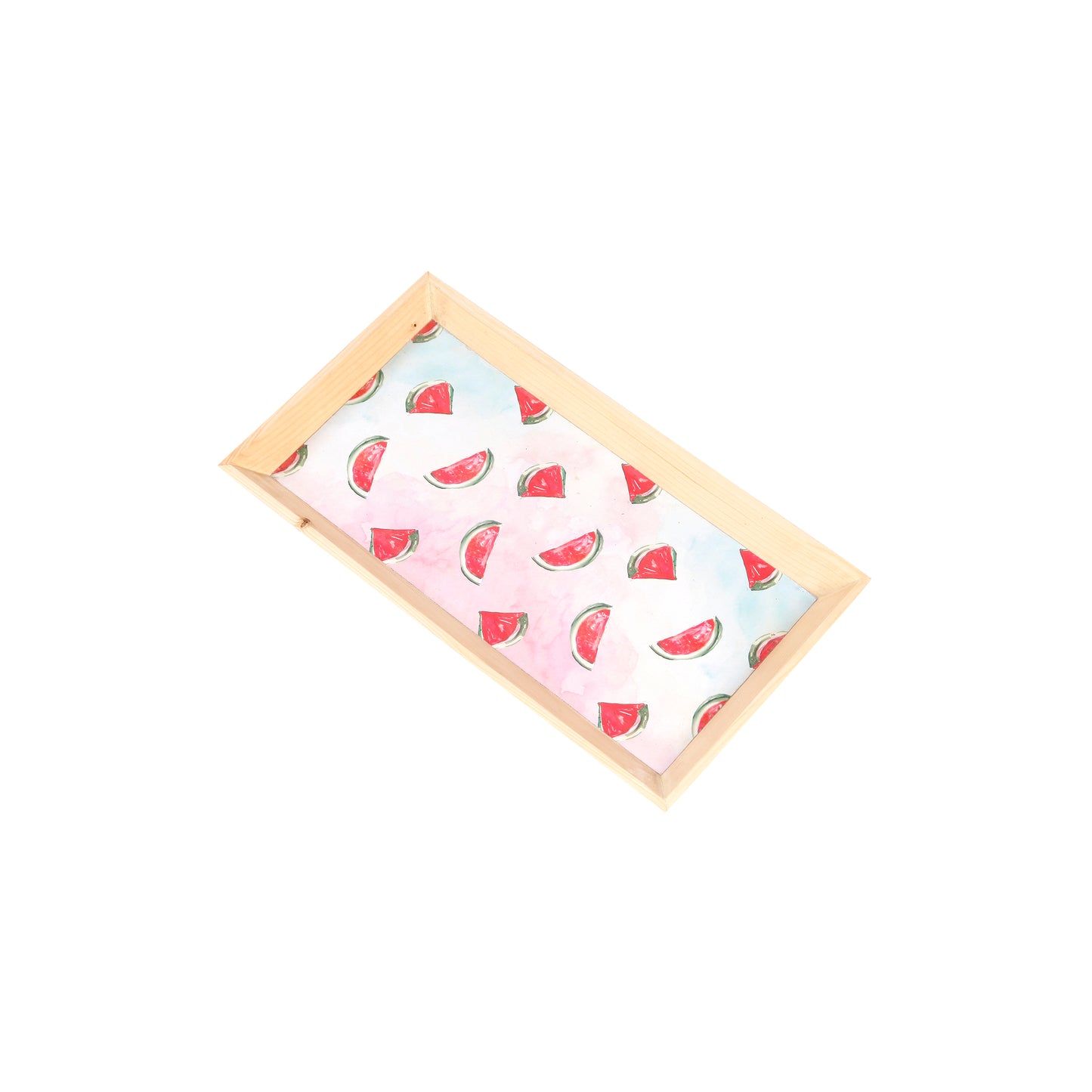 A Tiny Mistake Watermelon Rectangle Wooden Serving Tray, 35 x 20 x 2 cm