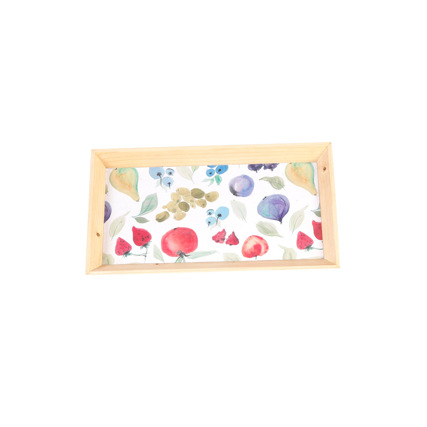 A Tiny Mistake Assorted Fruits Rectangle Wooden Serving Tray, 35 x 20 x 2 cm