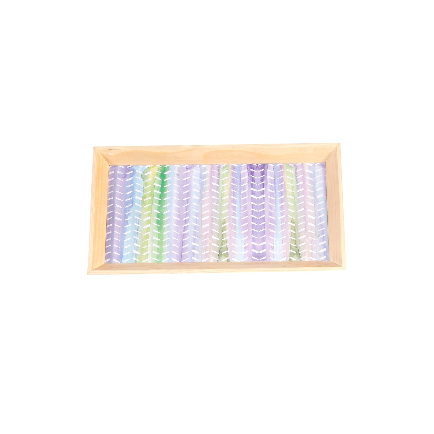 A Tiny Mistake Watercolour Lines Wooden Serving Tray, 35 x 20 x 2 cm