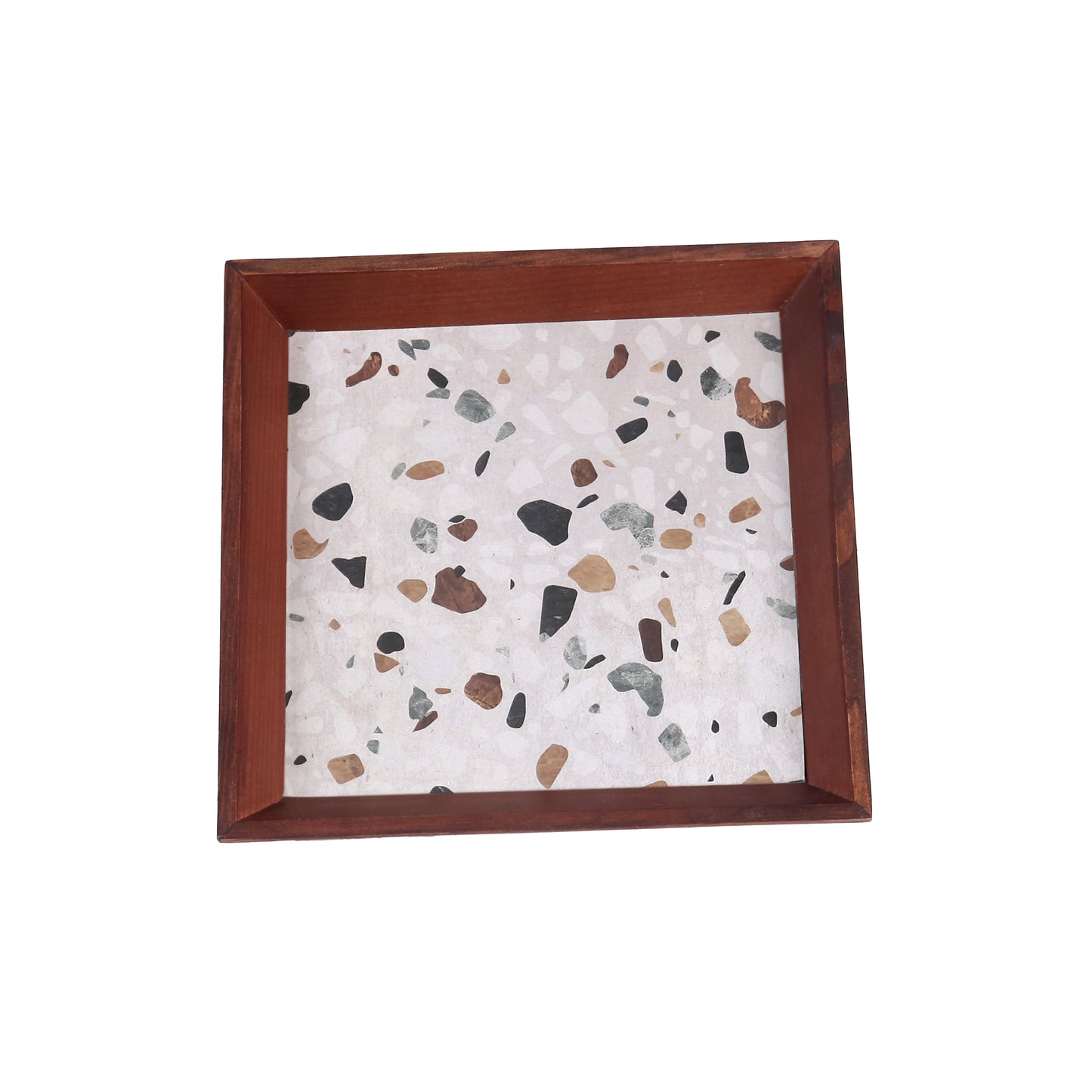A Tiny Mistake Mosaic Small Square Wooden Serving Tray, 18 x 18 x 2 cm