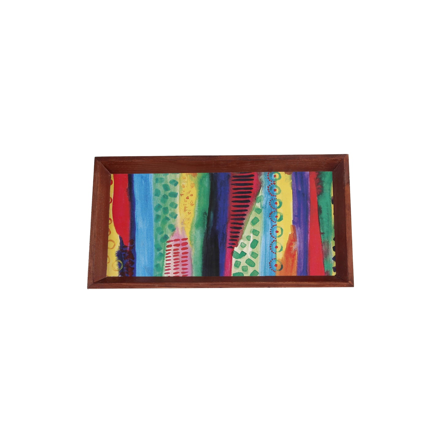 A Tiny Mistake Abstract Lines Rectangle Wooden Serving Tray, 35 x 20 x 2 cm