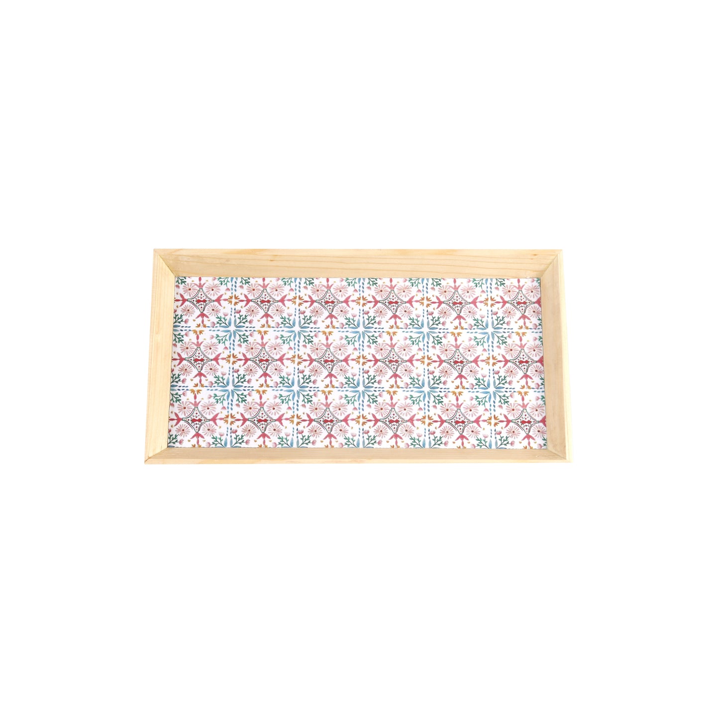 A Tiny Mistake  Turkish Pink Tiles Rectangle Wooden Serving Tray, 35 x 20 x 2 cm