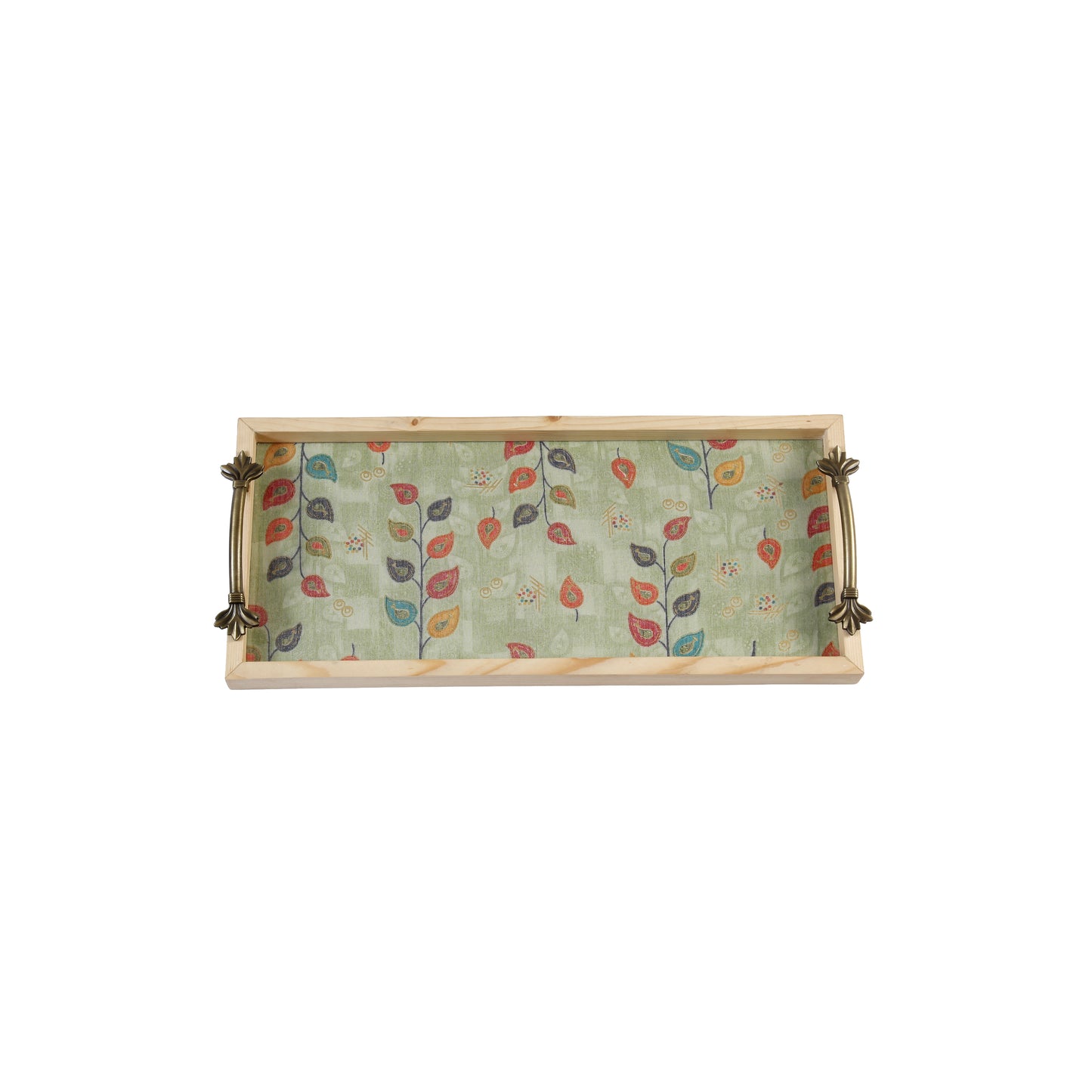 A Tiny Mistake Bela Green Pine Tray with Handle Serving Pine Wood Tray