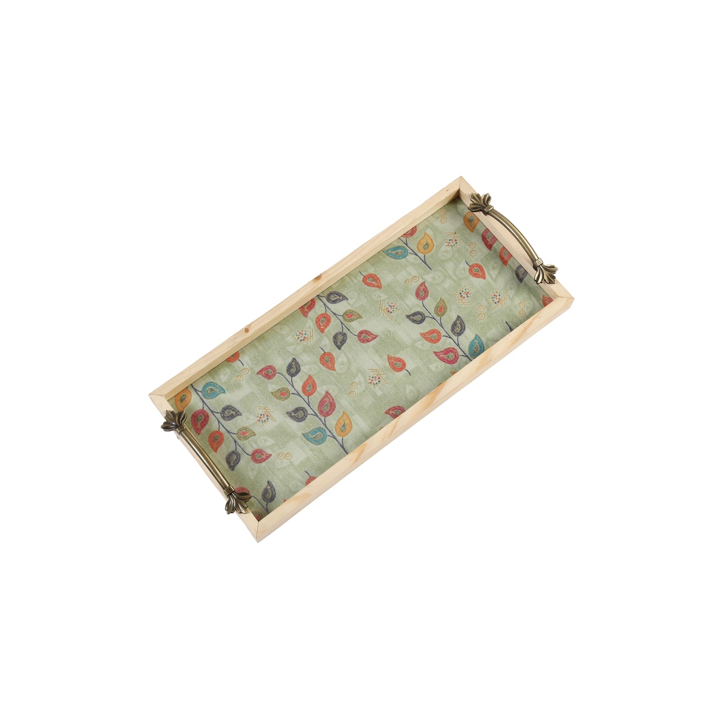 A Tiny Mistake Bela Green Pine Tray with Handle Serving Pine Wood Tray