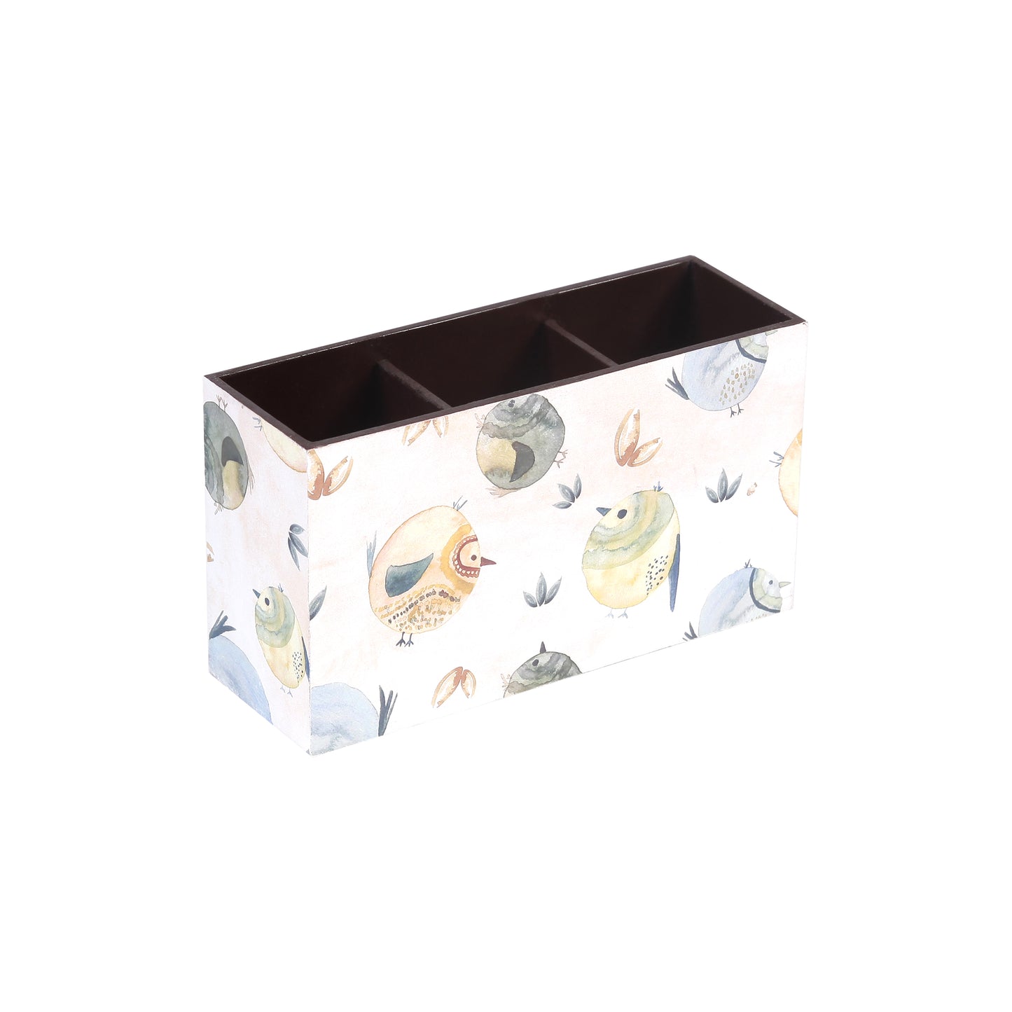 A Tiny Mistake Cute Birds Wooden Cutlery Holder, 18 x 10 x 6.5 cm