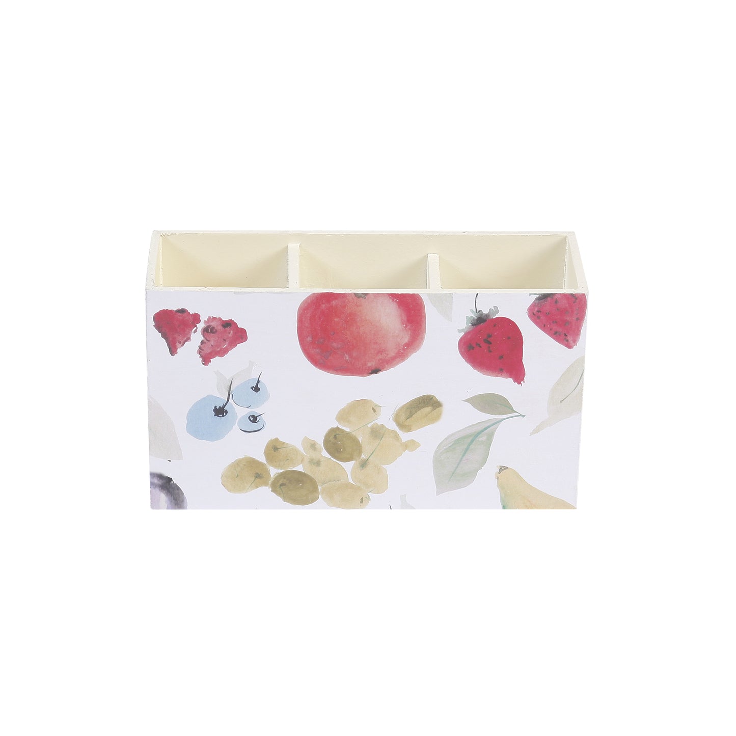 A Tiny Mistake Assorted Fruits Wooden Cutlery Holder, 18 x 10 x 6.5 cm
