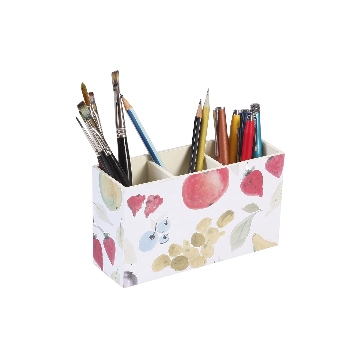 A Tiny Mistake Assorted Fruits Wooden Cutlery Holder, 18 x 10 x 6.5 cm