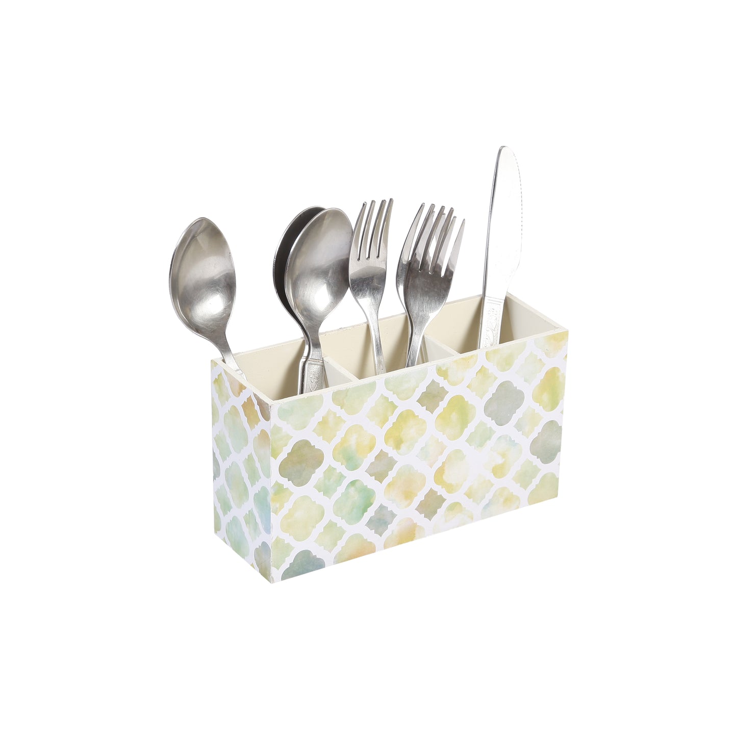 A Tiny Mistake Mughal Jali Wooden Cutlery Holder, 18 x 10 x 6.5 cm