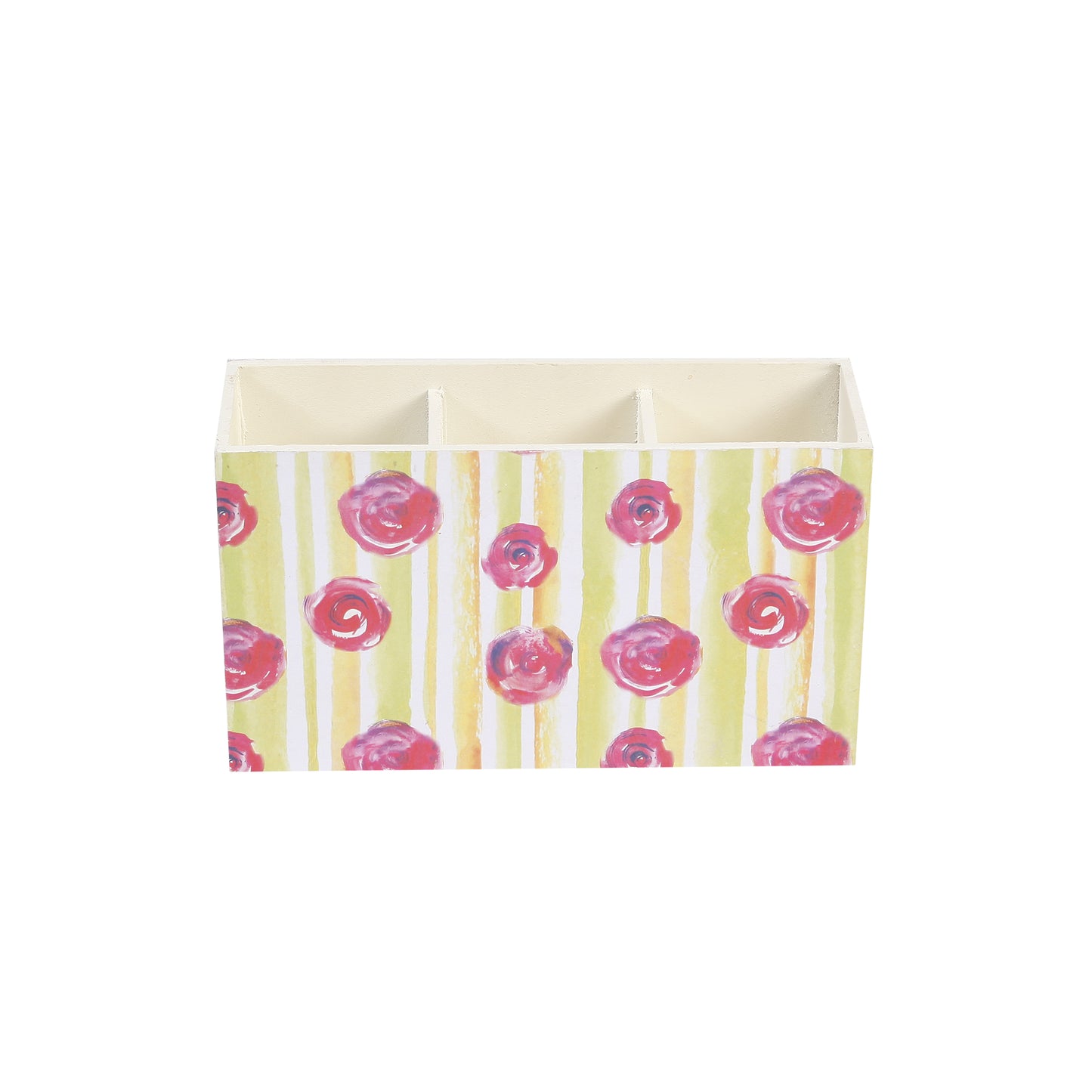A Tiny Mistake Rose Garden Wooden Cutlery Holder, 18 x 10 x 6.5 cm