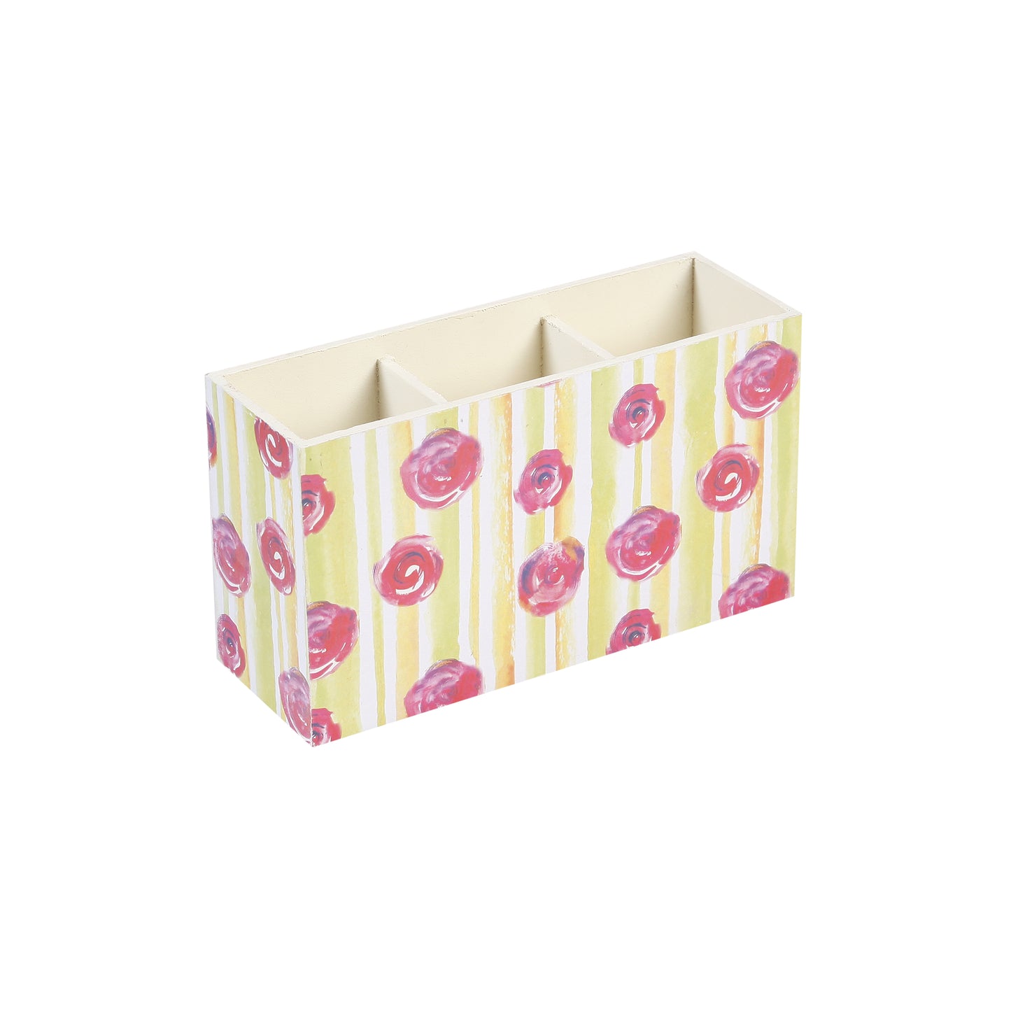 A Tiny Mistake Rose Garden Wooden Cutlery Holder, 18 x 10 x 6.5 cm