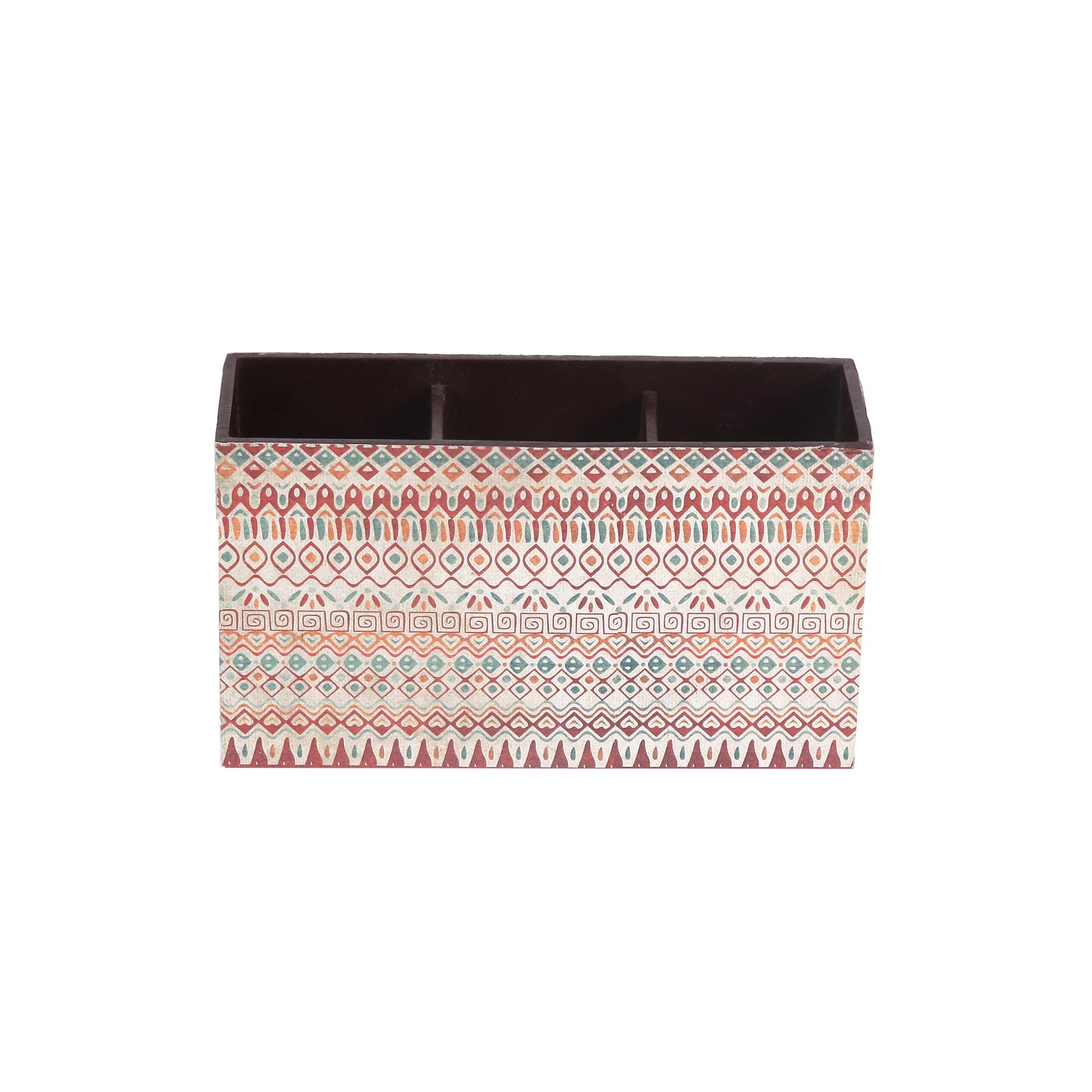 A Tiny Mistake Aztec Wooden Cutlery Holder, 18 x 10 x 6.5 cm