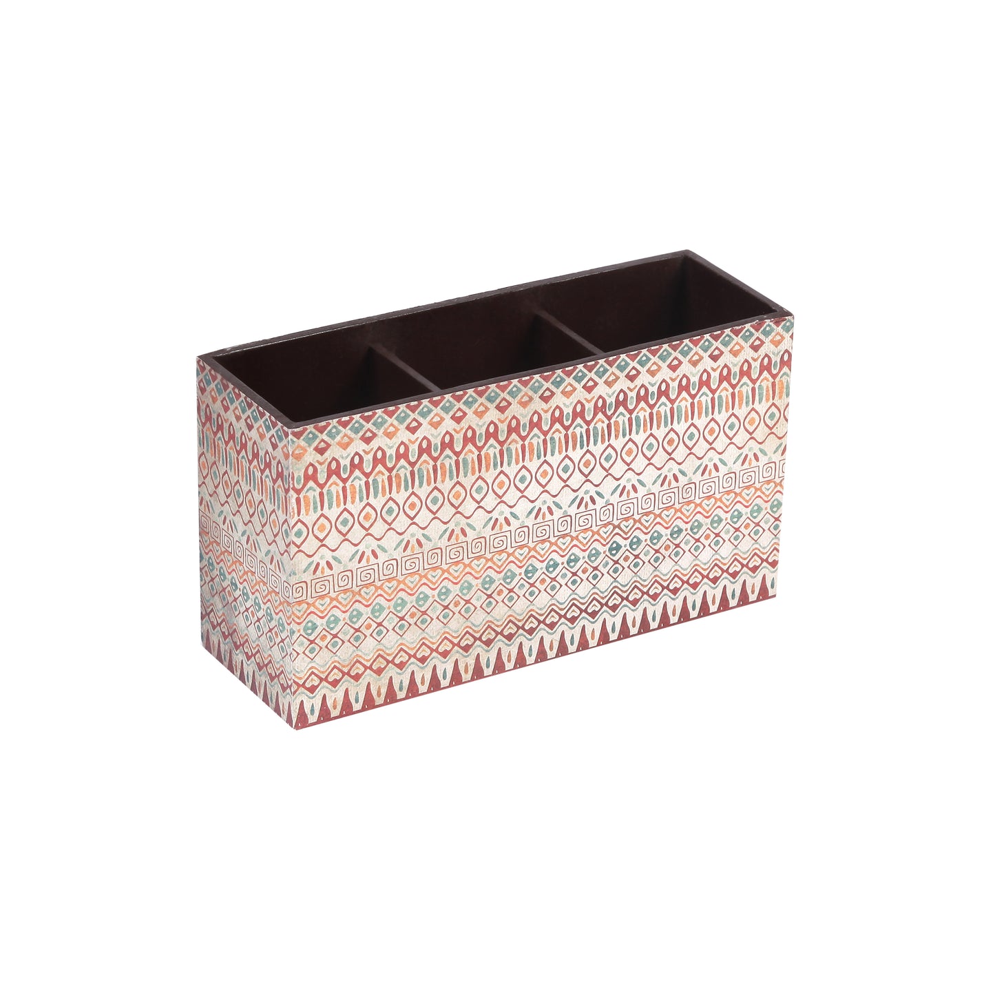 A Tiny Mistake Aztec Wooden Cutlery Holder, 18 x 10 x 6.5 cm