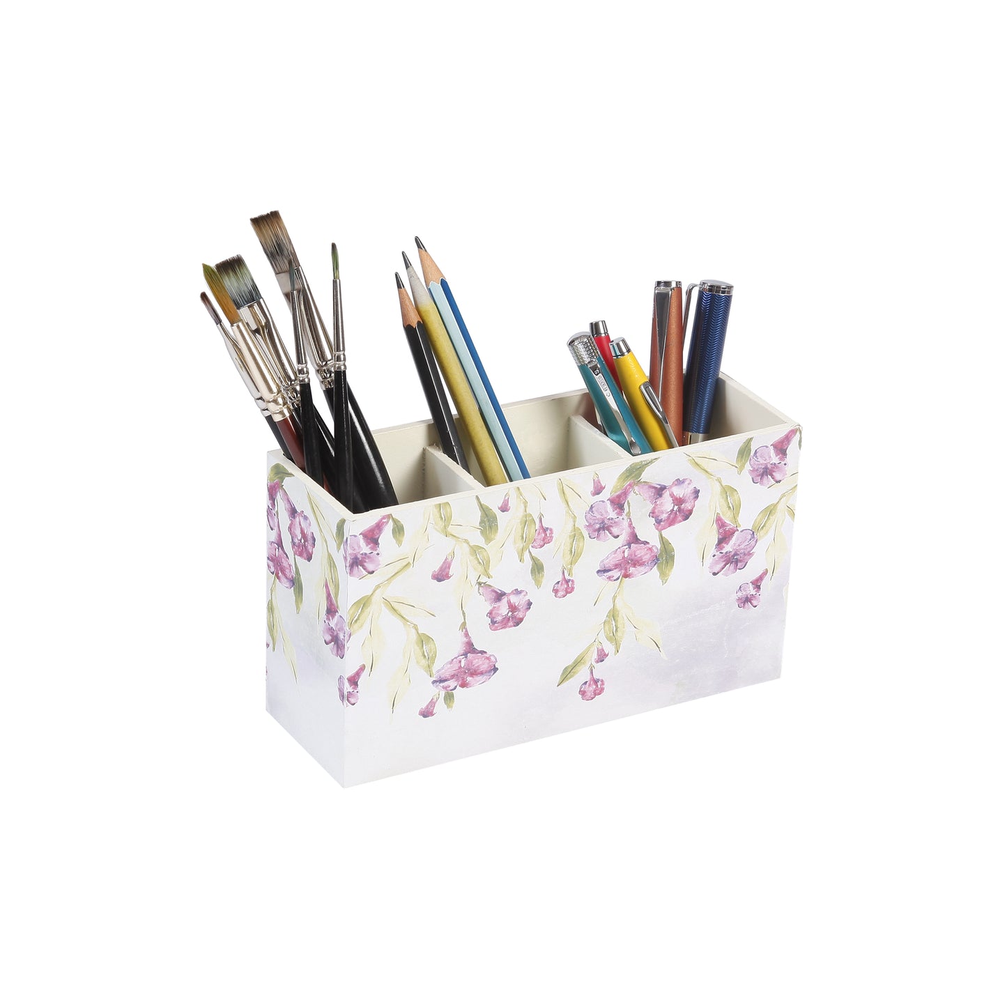 A Tiny Mistake Morning Glory Wooden Cutlery Holder, 18 x 10 x 6.5 cm