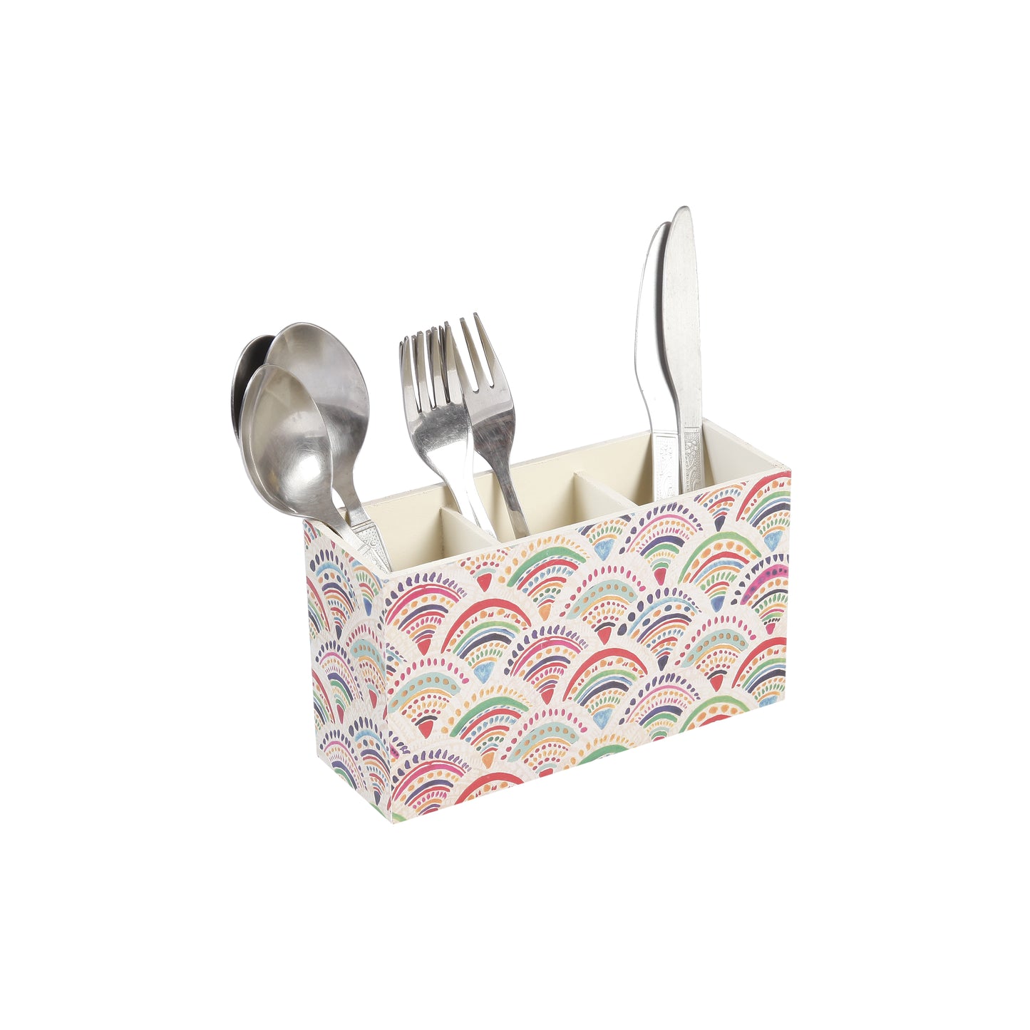 A Tiny Mistake Pankha Wooden Cutlery Holder, 18 x 10 x 6.5 cm