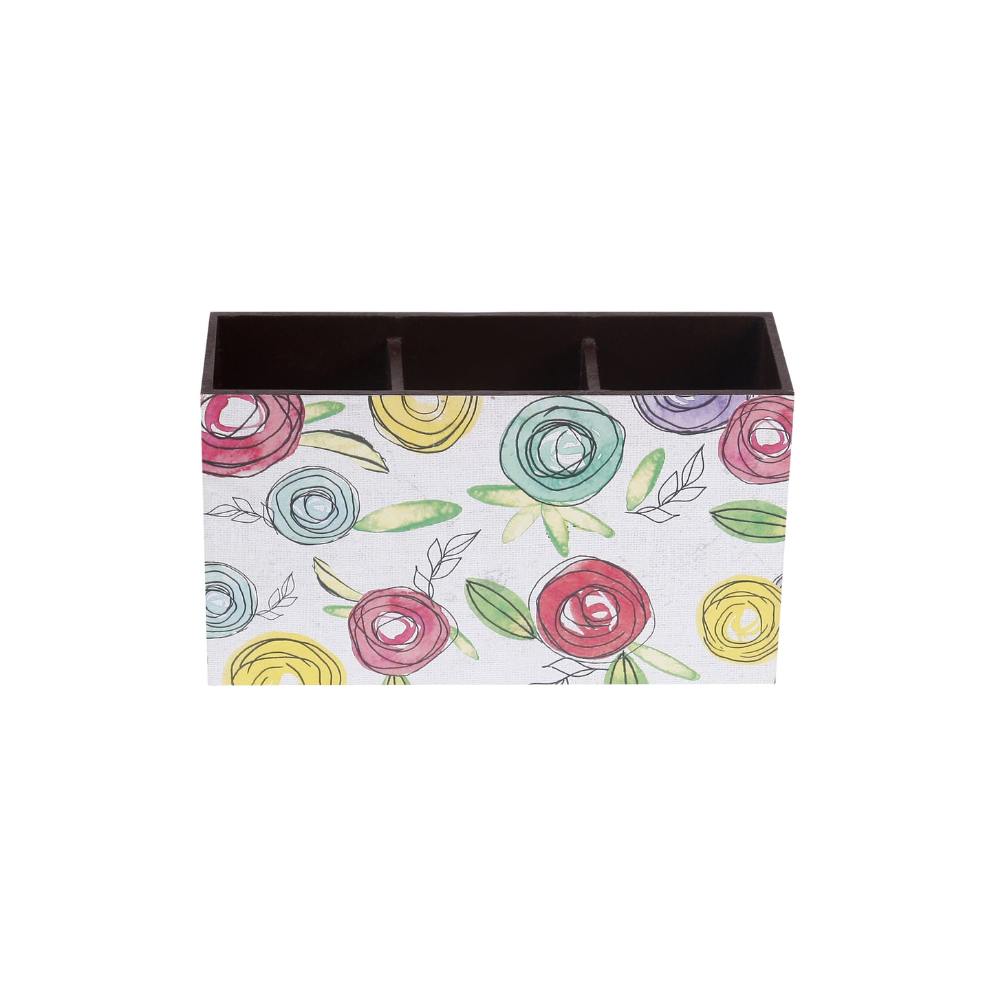 Tiny Mistake Flora Wooden Cutlery Holder, 18 x 10 x 6.5 cm