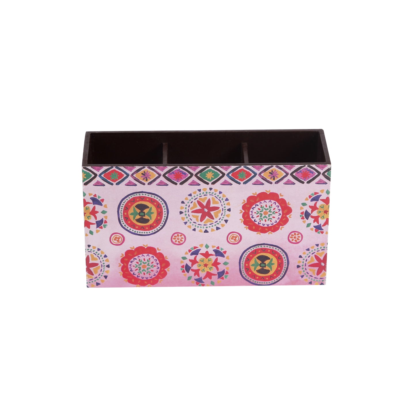 A Tiny Mistake Rangoli Wooden Cutlery Holder, 18 x 10 x 6.5 cm