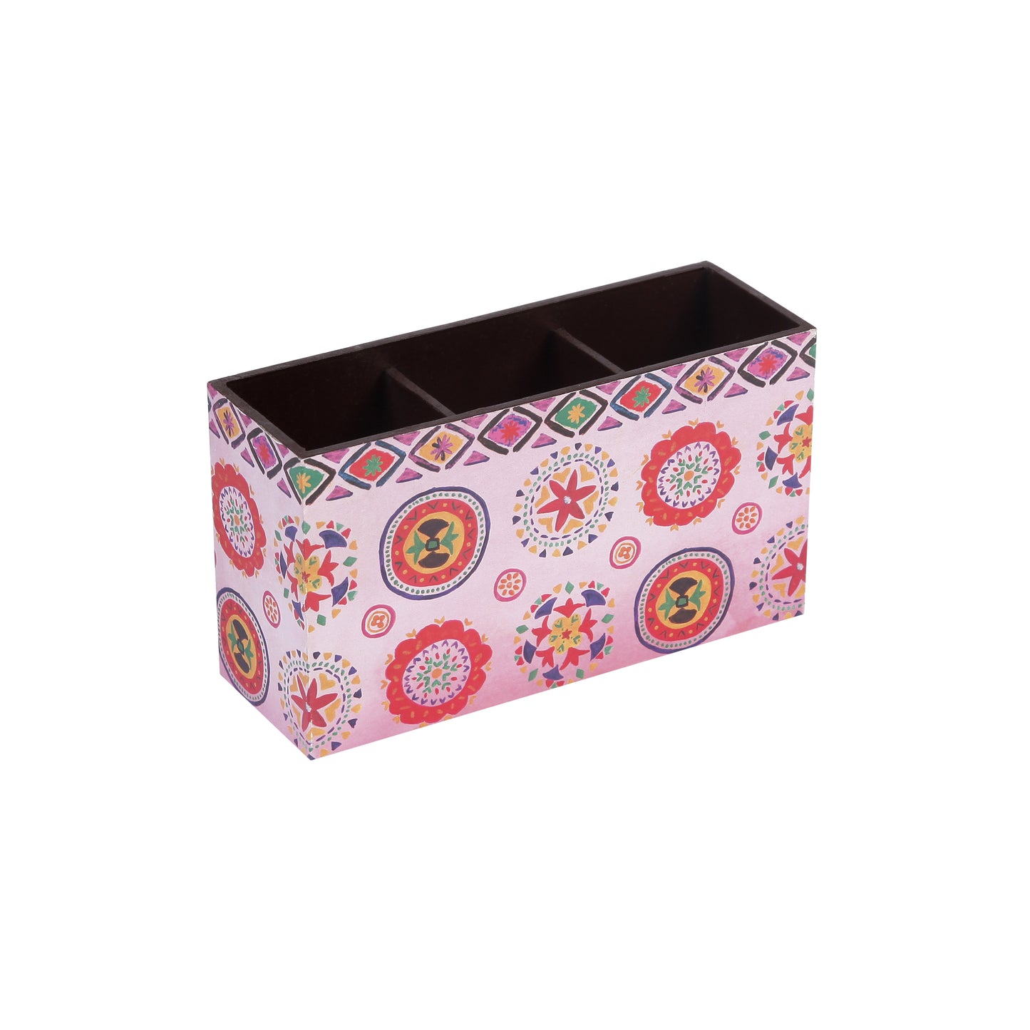 A Tiny Mistake Rangoli Wooden Cutlery Holder, 18 x 10 x 6.5 cm