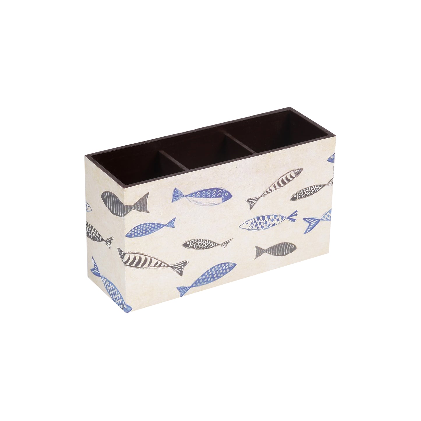 A Tiny Mistake Fish Wooden Cutlery Holder, 18 x 10 x 6.5 cm