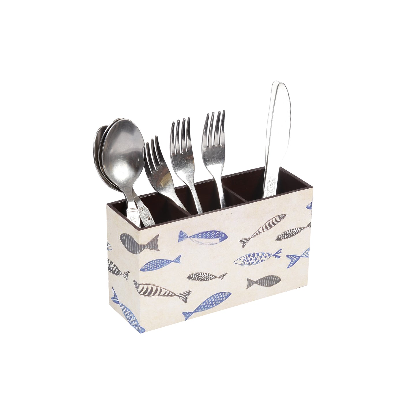 A Tiny Mistake Fish Wooden Cutlery Holder, 18 x 10 x 6.5 cm