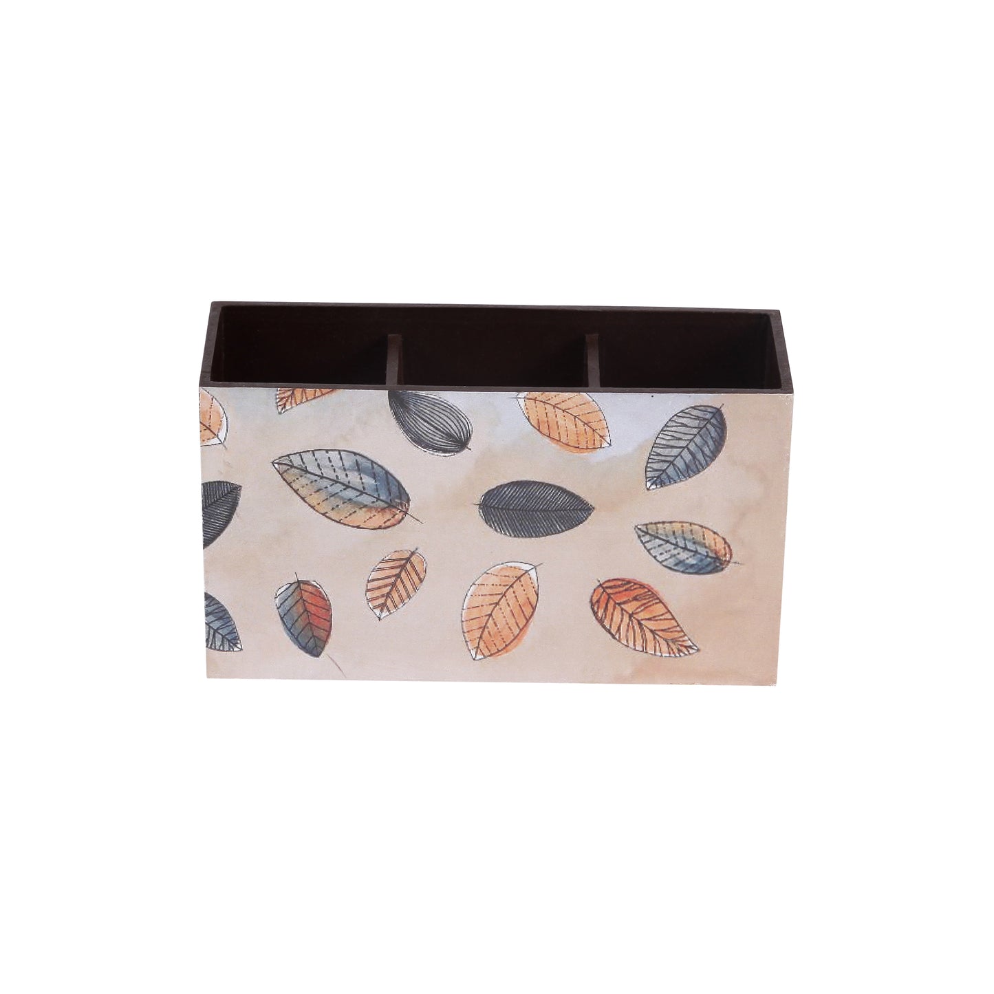 A Tiny Mistake Fall Leaves Wooden Cutlery Holder, 18 x 10 x 6.5 cm