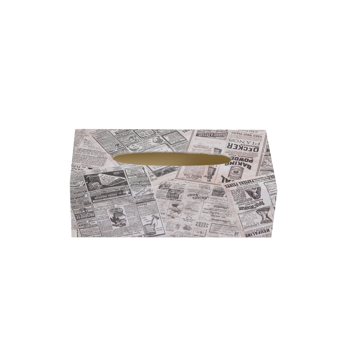 A Tiny Mistake Vintage Newspaper Rectangle Tissue Box, 26 x 13 x 8 cm