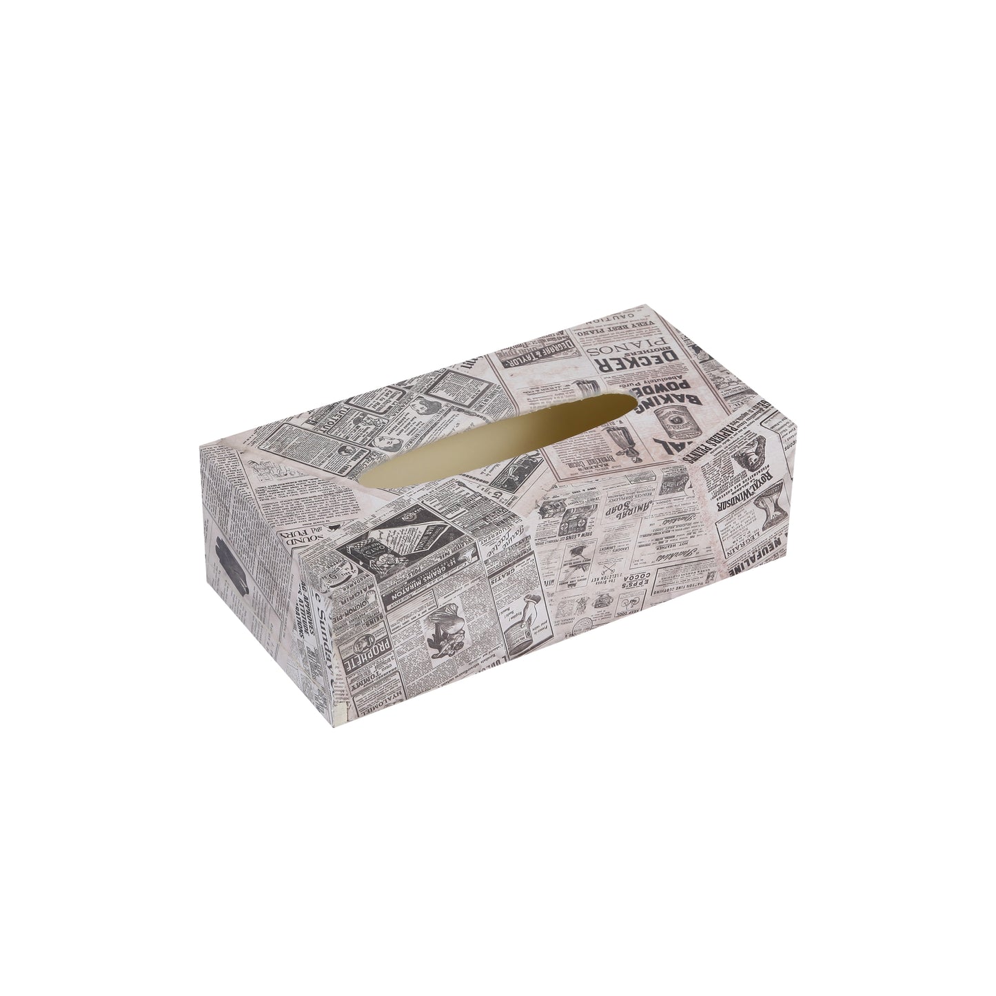 A Tiny Mistake Vintage Newspaper Rectangle Tissue Box, 26 x 13 x 8 cm