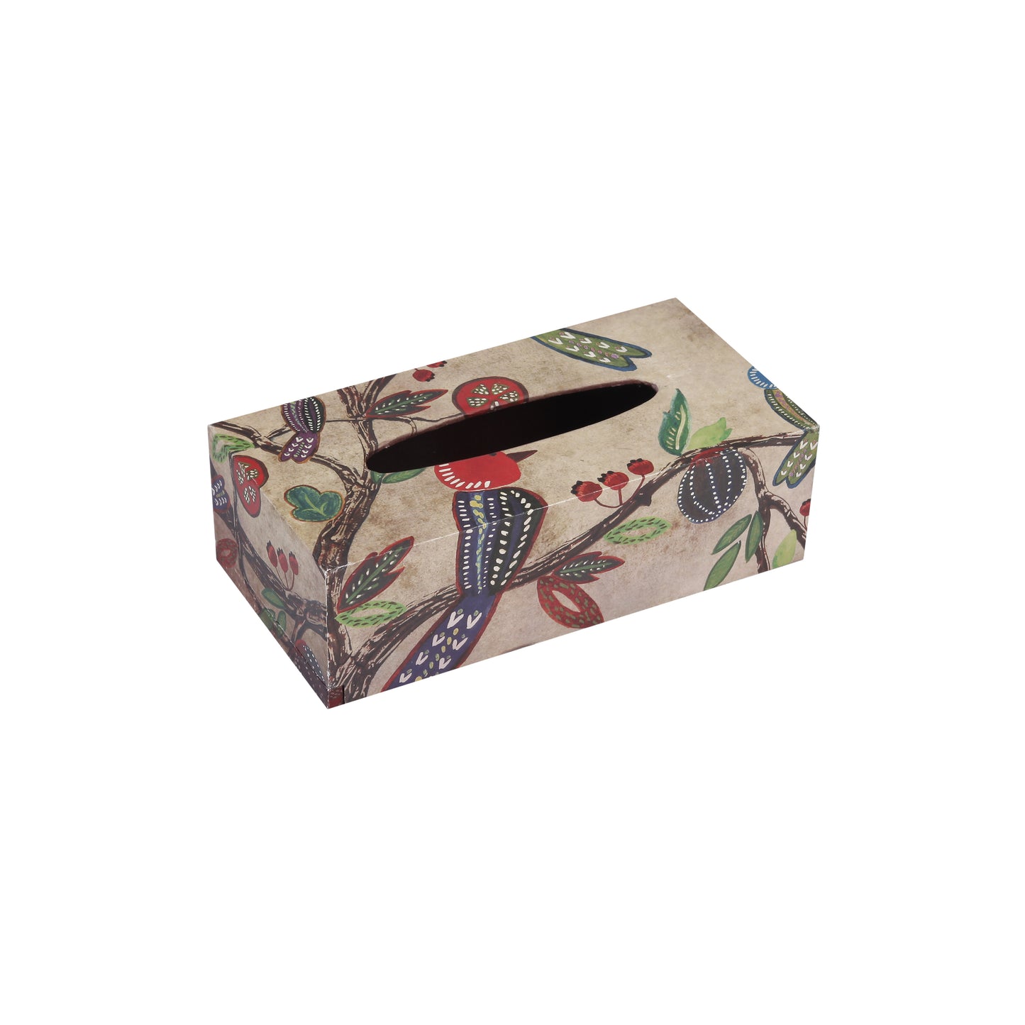 A Tiny Mistake Vintage Birds Rectangle Tissue Box, 26 x 13 x 8 cm