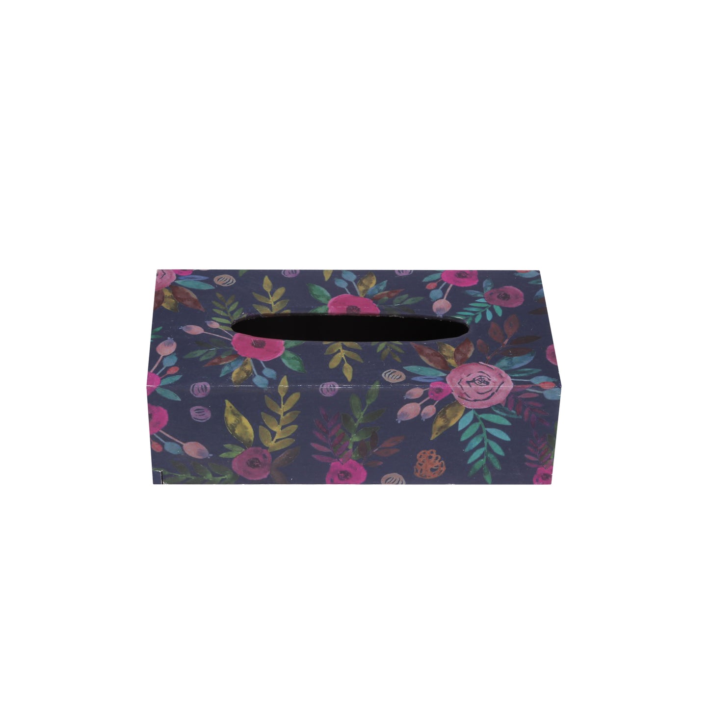 A Tiny Mistake Blue Floral Pattern Rectangle Tissue Box, 26 x 13 x 8 cm